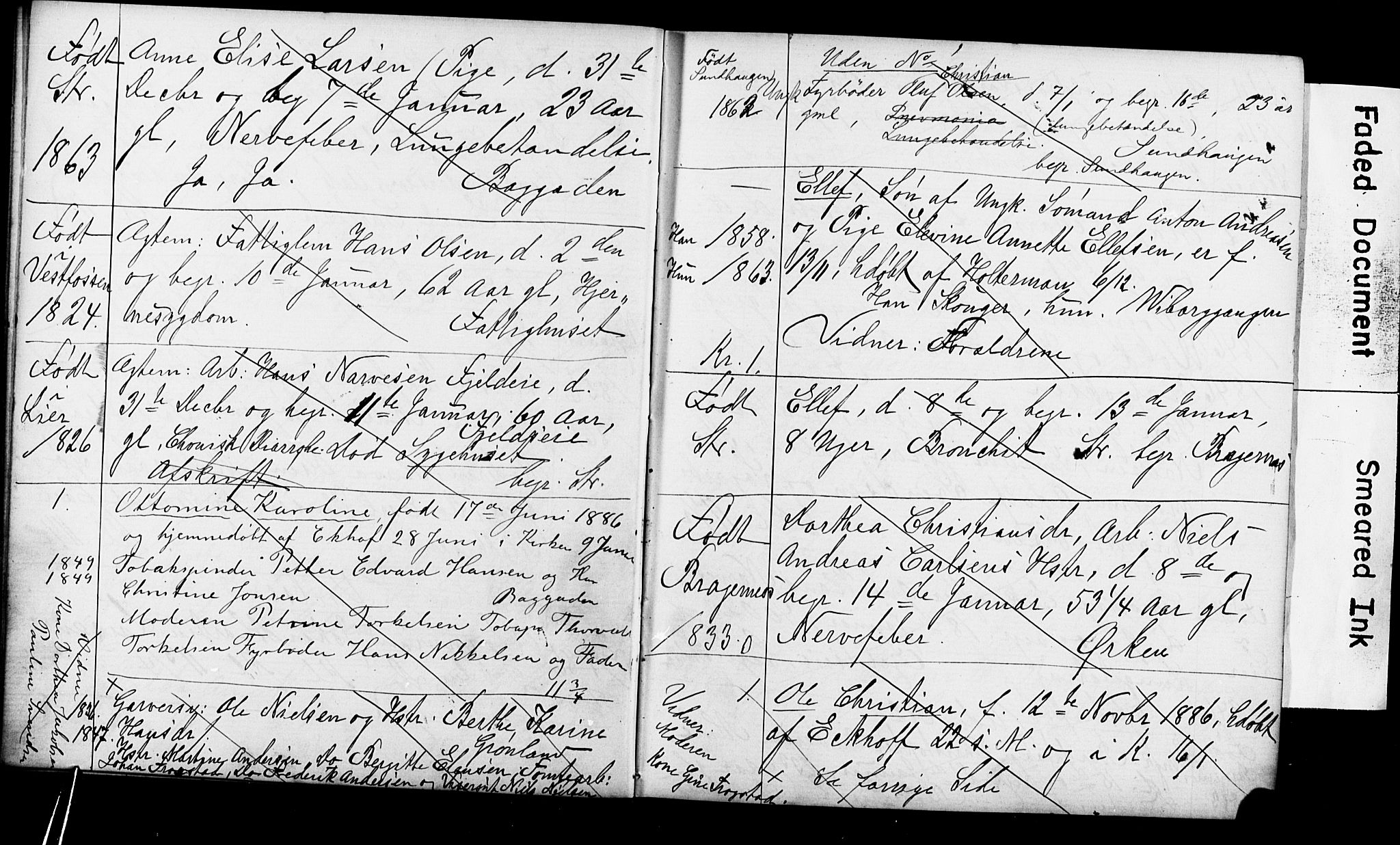 Strømsø kirkebøker, SAKO/A-246/Y/Ya/L0003: Parish register draft no. I 3, 1886-1891