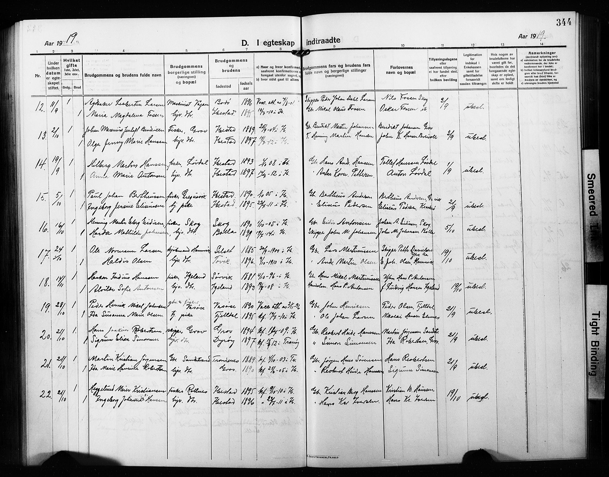 Ibestad sokneprestembete, AV/SATØ-S-0077/H/Ha/Hab/L0010klokker: Parish register (copy) no. 10, 1915-1929, p. 344
