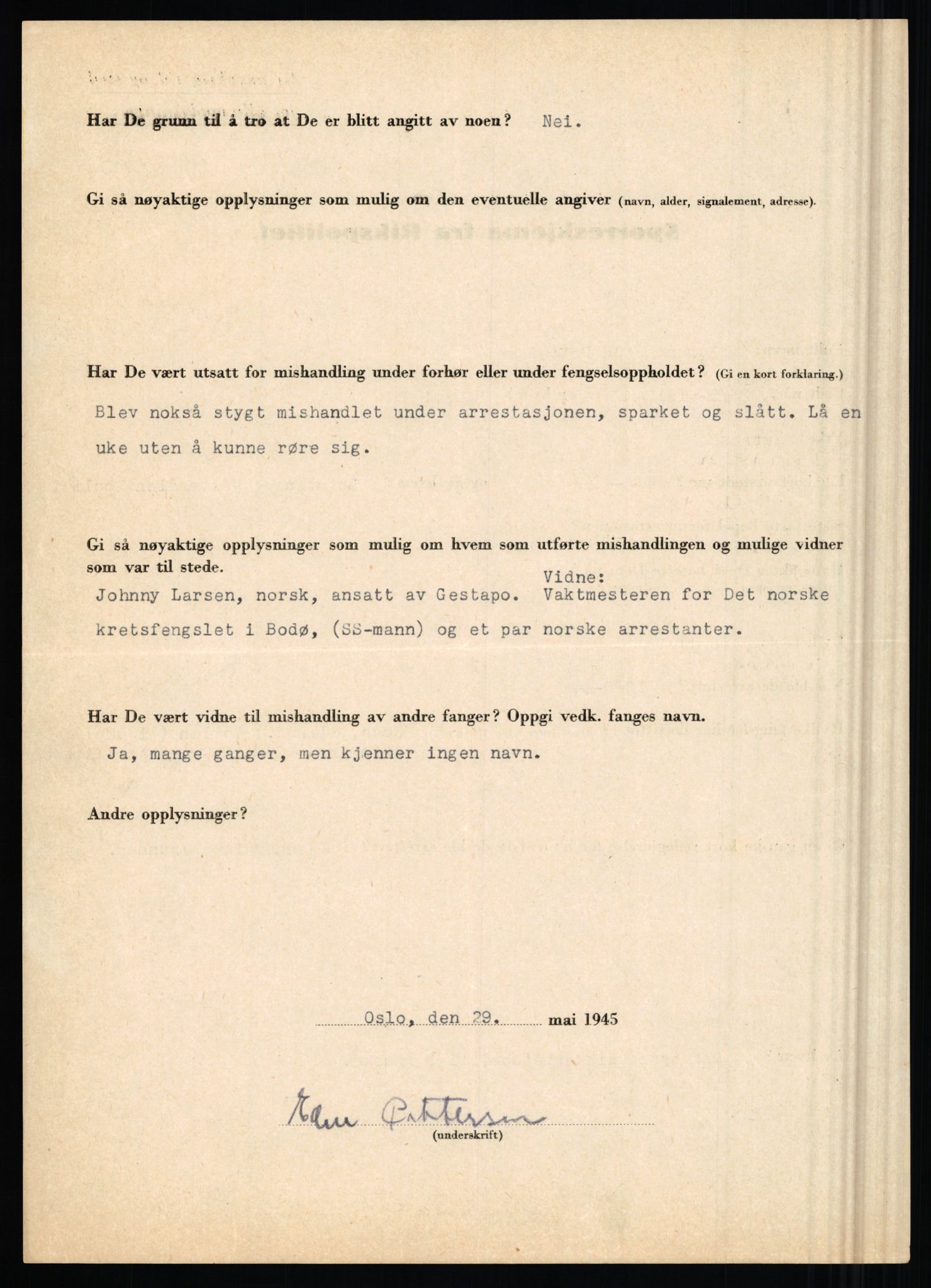 Rikspolitisjefen, AV/RA-S-1560/L/L0014: Pettersen, Aksel - Savosnick, Ernst, 1940-1945, p. 34