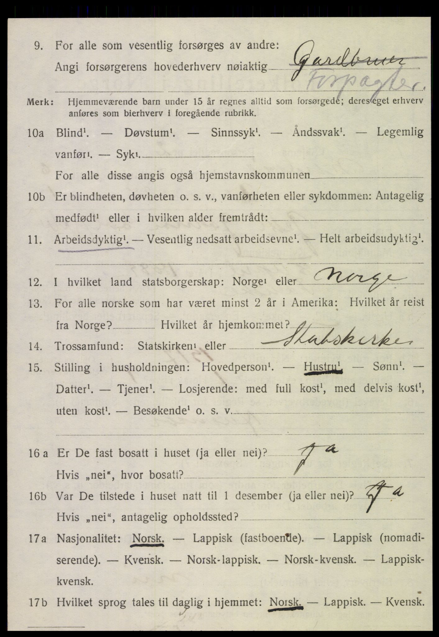 SAT, 1920 census for Nordvik, 1920, p. 2221