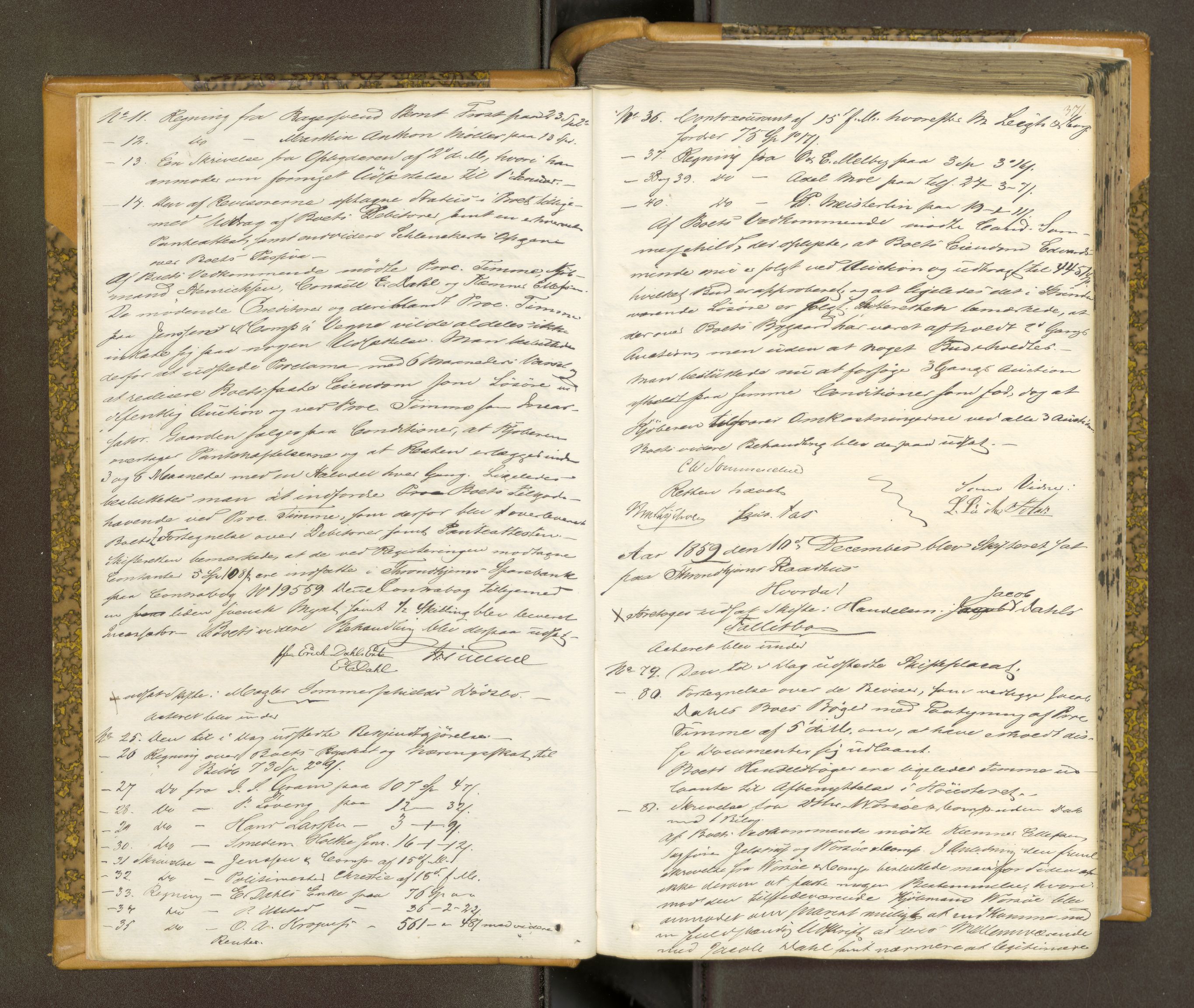 Trondheim byfogd, AV/SAT-A-0003/1/3/3B/L0006: Skiftebehandlingsprotokoll (u/ register)gml.nr.29b. U, 1859-1863, p. 371