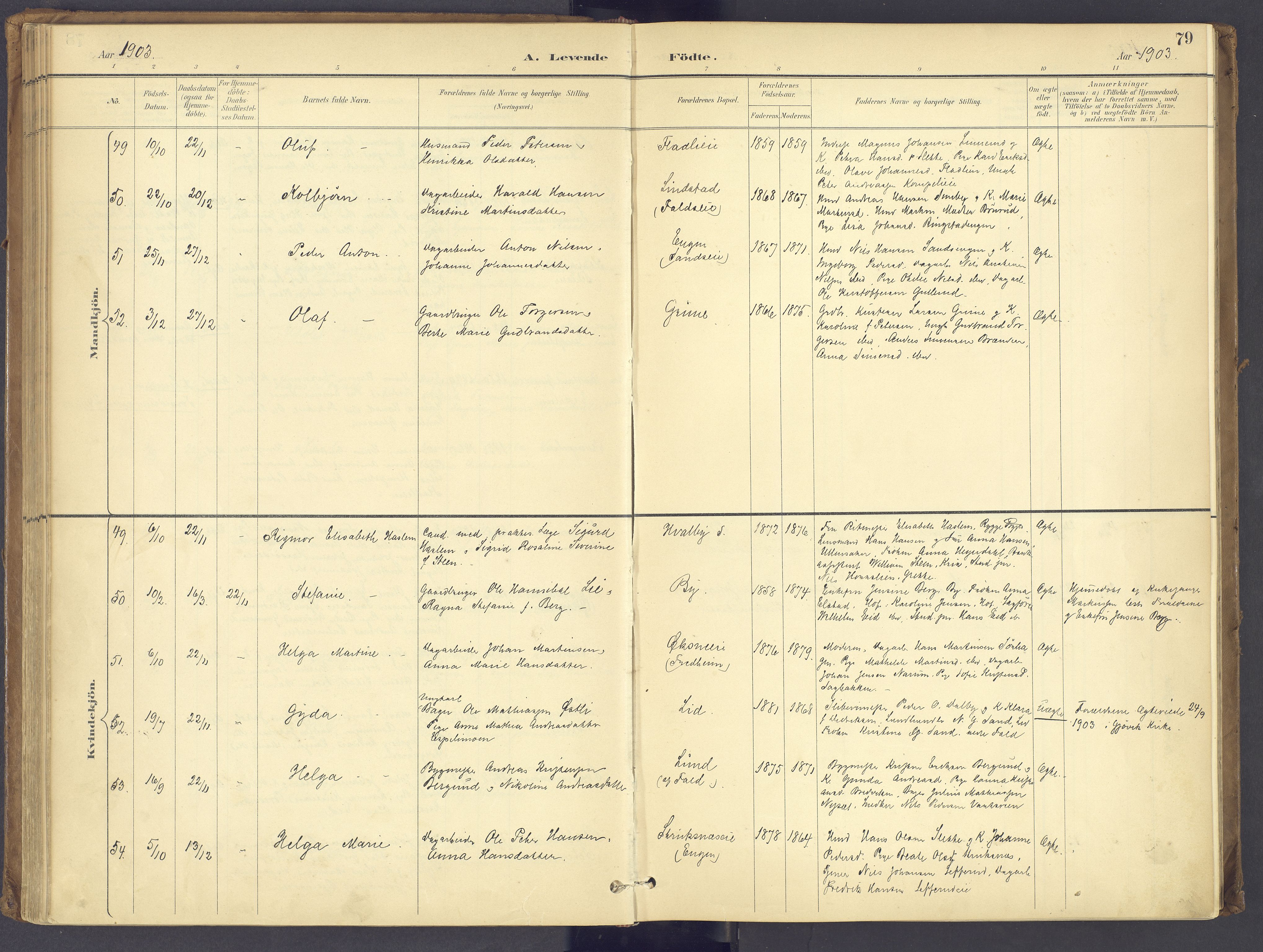 Søndre Land prestekontor, AV/SAH-PREST-122/K/L0006: Parish register (official) no. 6, 1895-1904, p. 79