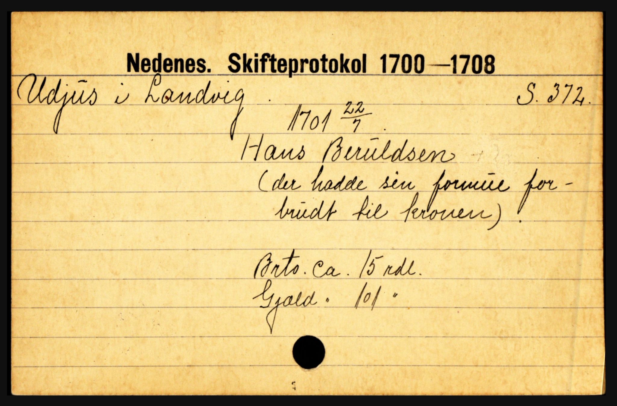 Nedenes sorenskriveri før 1824, AV/SAK-1221-0007/H, p. 31975