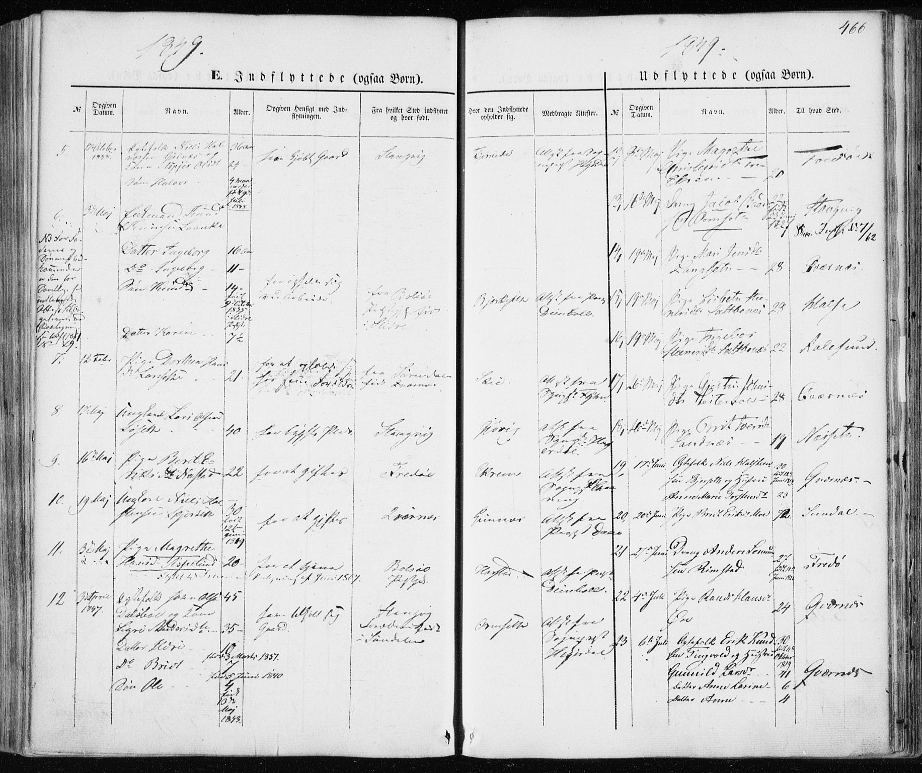 Ministerialprotokoller, klokkerbøker og fødselsregistre - Møre og Romsdal, AV/SAT-A-1454/586/L0984: Parish register (official) no. 586A10, 1844-1856, p. 466