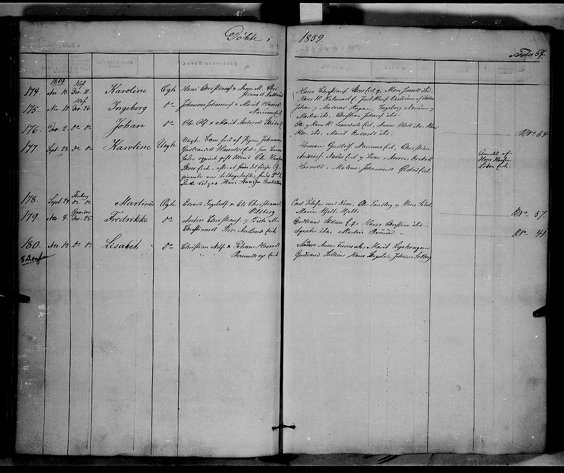 Land prestekontor, SAH/PREST-120/H/Ha/Haa/L0009: Parish register (official) no. 9, 1847-1859, p. 67