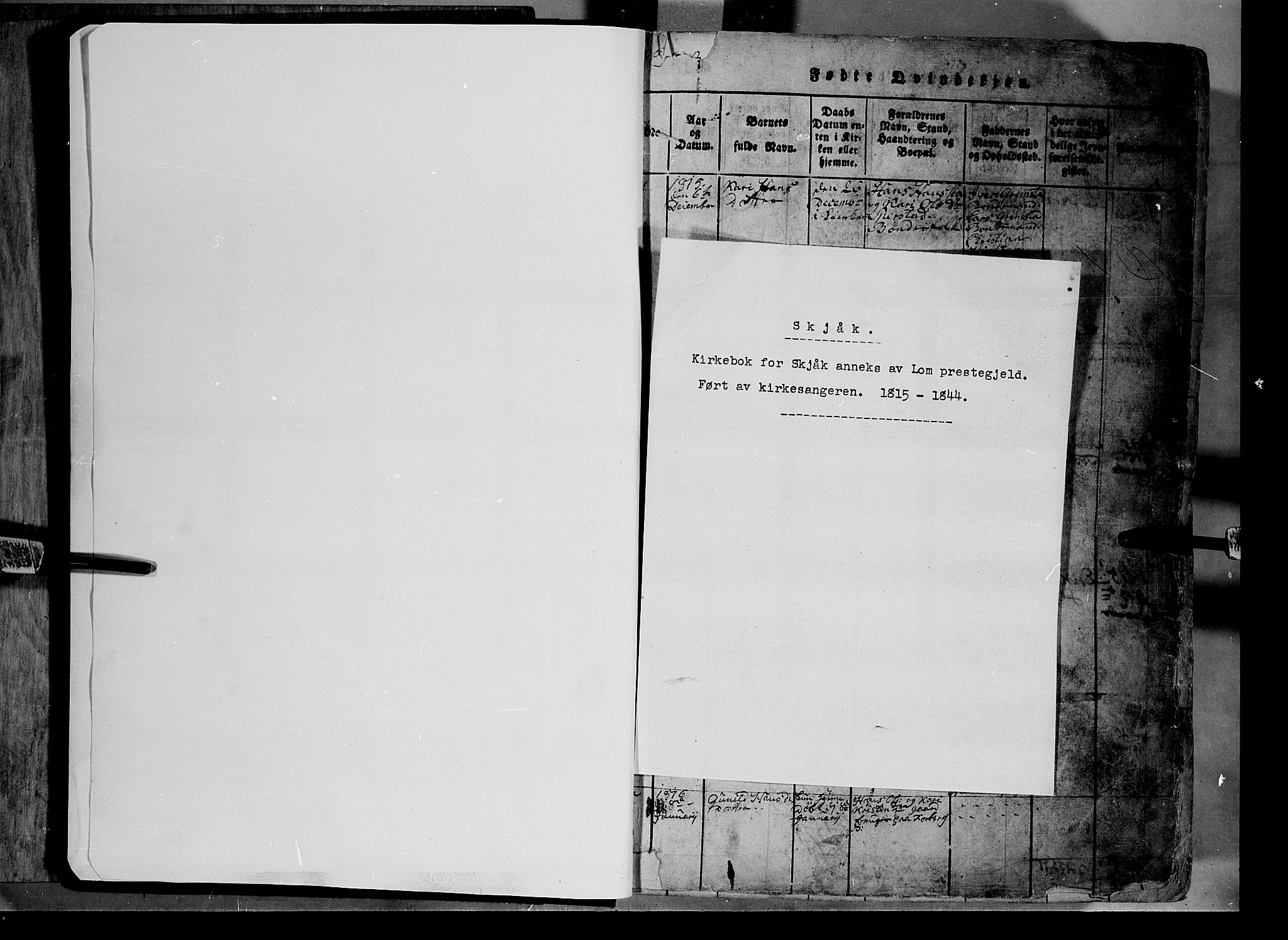 Lom prestekontor, SAH/PREST-070/L/L0003: Parish register (copy) no. 3, 1815-1844, p. 0-1