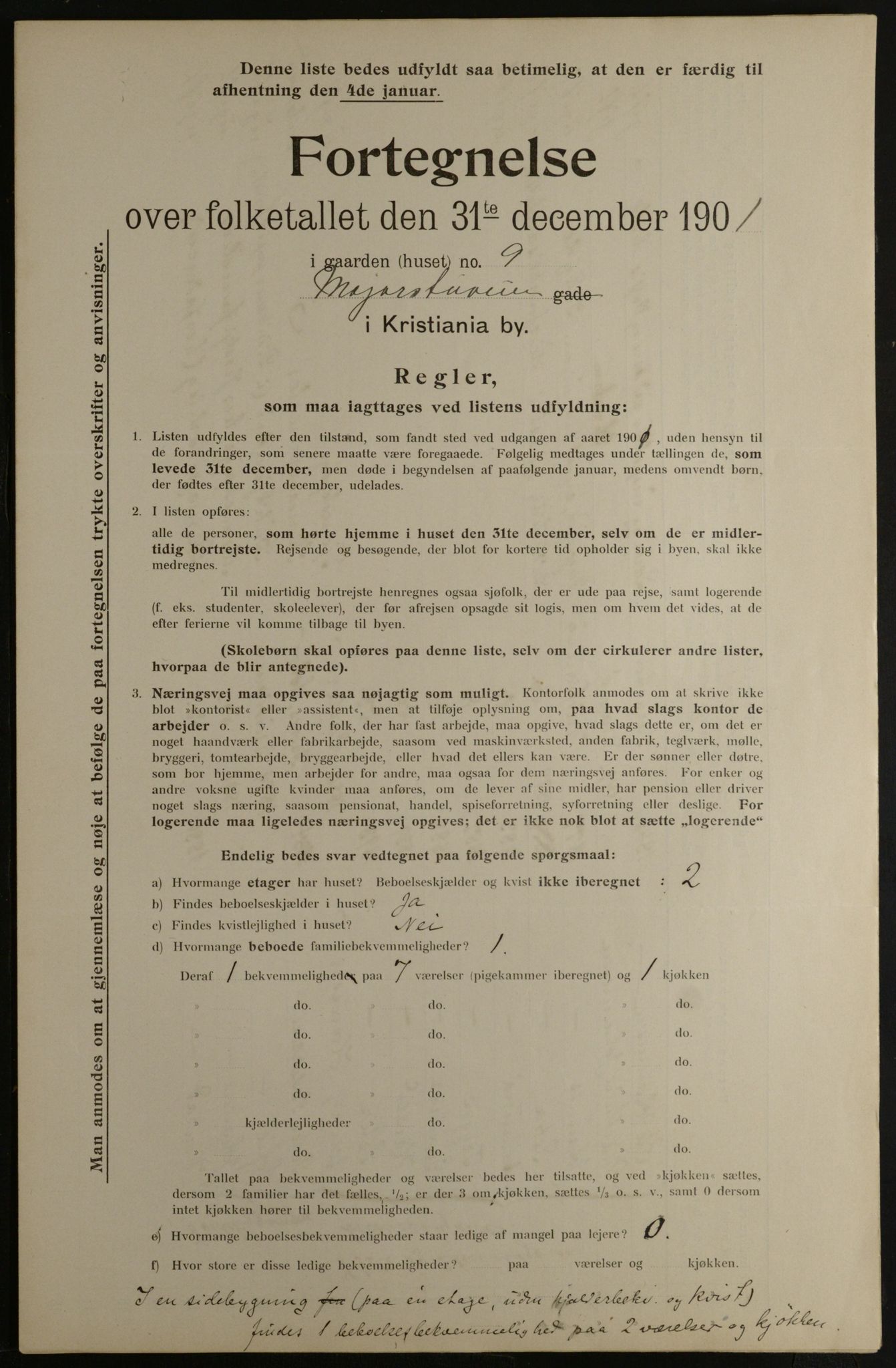 OBA, Municipal Census 1901 for Kristiania, 1901, p. 9200