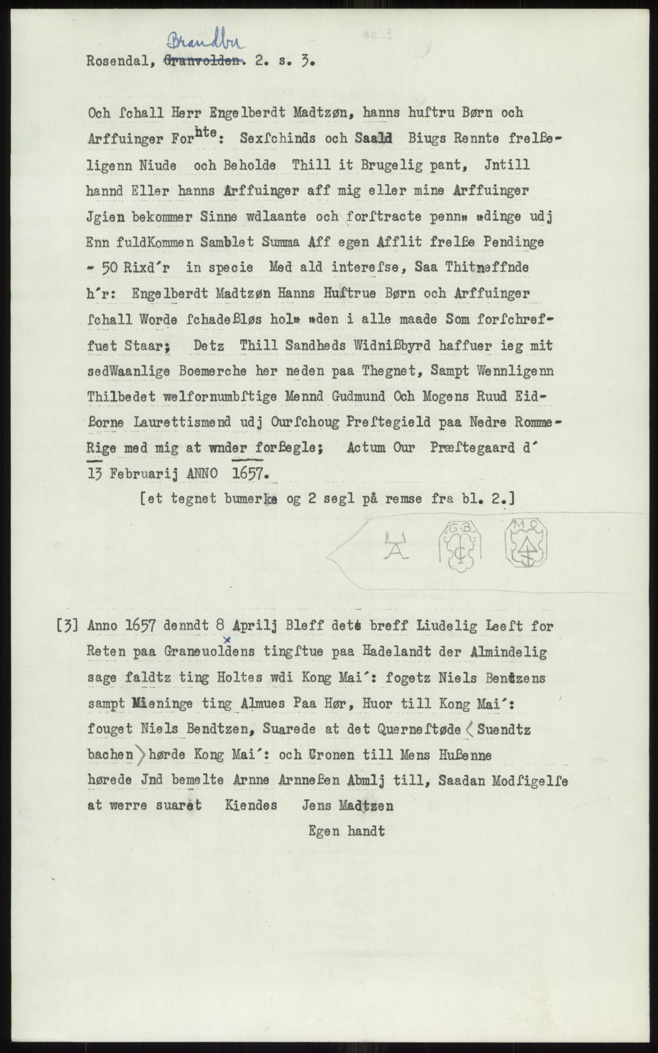 Samlinger til kildeutgivelse, Diplomavskriftsamlingen, AV/RA-EA-4053/H/Ha, p. 96