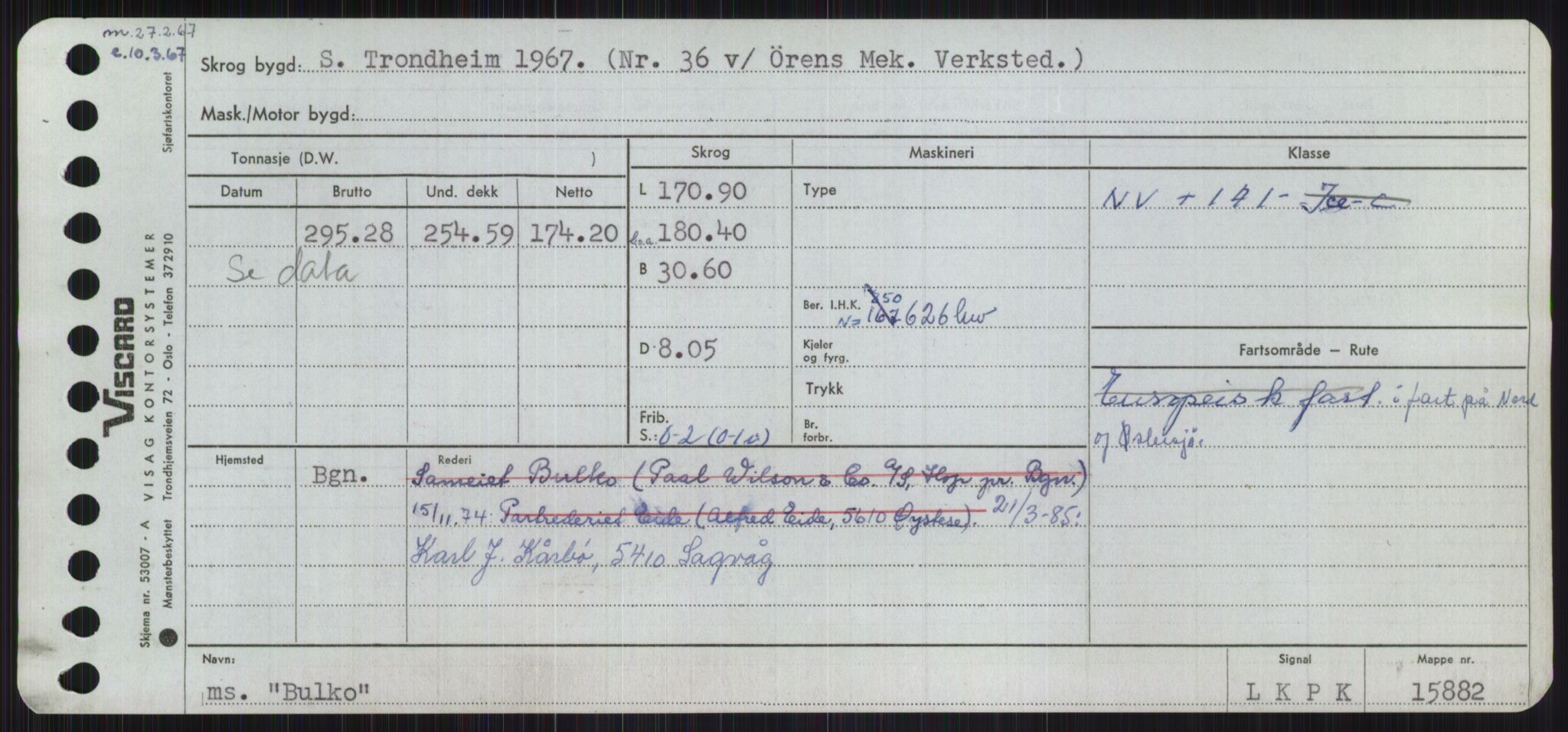 Sjøfartsdirektoratet med forløpere, Skipsmålingen, RA/S-1627/H/Ha/L0001/0002: Fartøy, A-Eig / Fartøy Bjør-Eig, p. 405