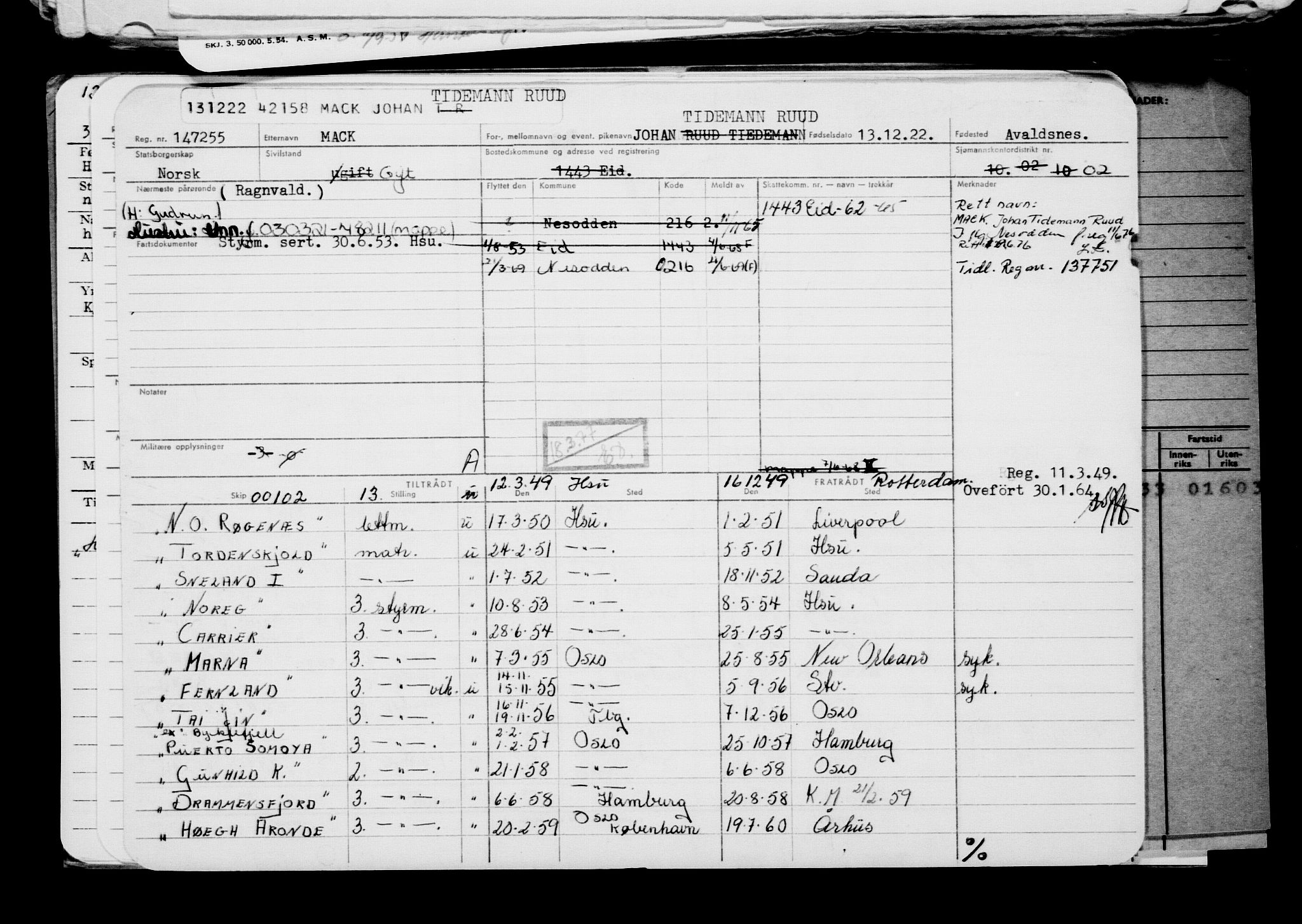 Direktoratet for sjømenn, AV/RA-S-3545/G/Gb/L0213: Hovedkort, 1922, p. 293