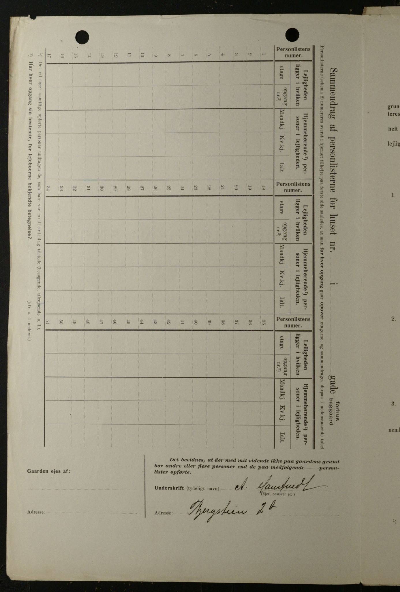 OBA, Municipal Census 1908 for Kristiania, 1908, p. 4323