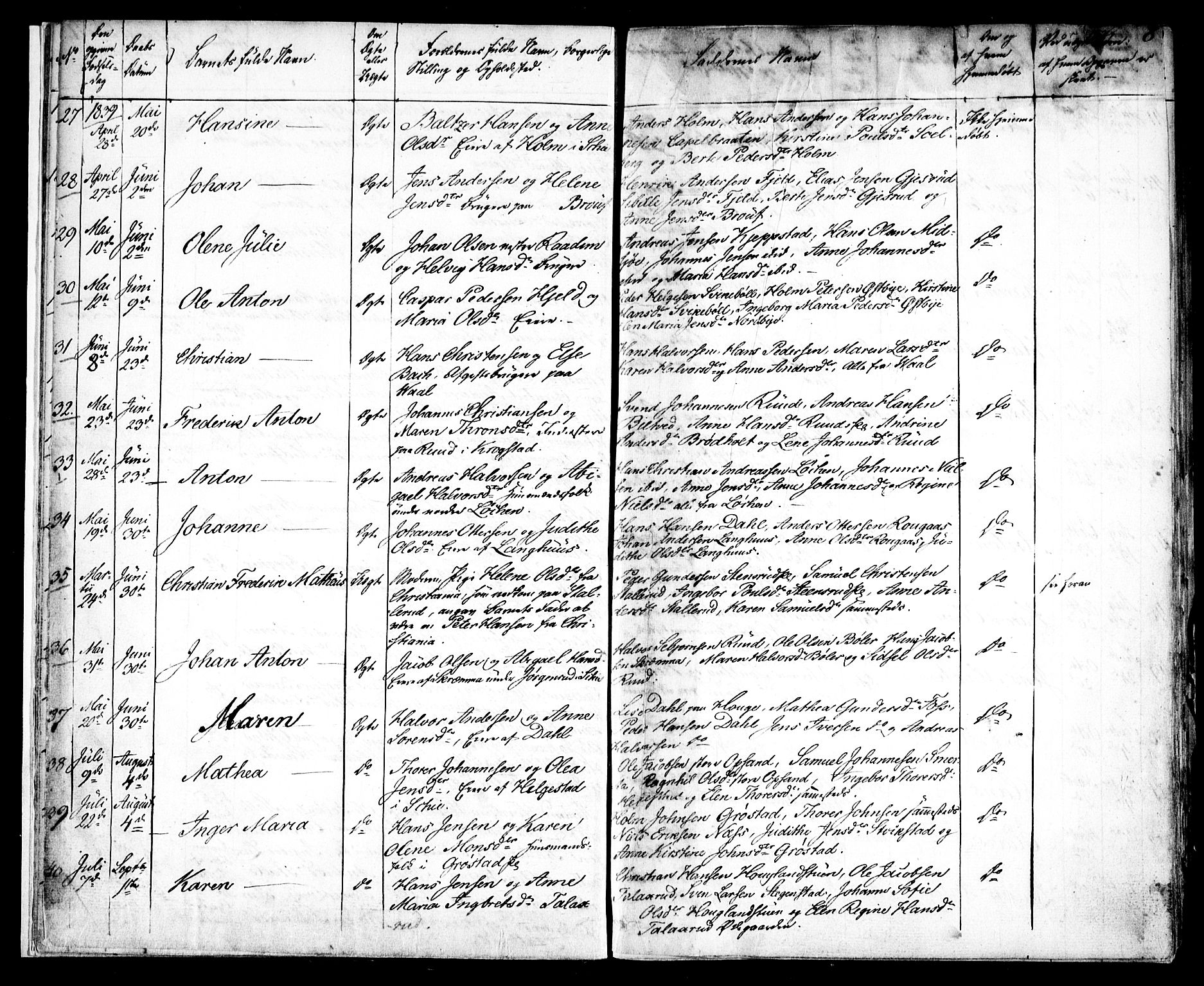 Kråkstad prestekontor Kirkebøker, AV/SAO-A-10125a/F/Fa/L0005: Parish register (official) no. I 5, 1837-1847, p. 8