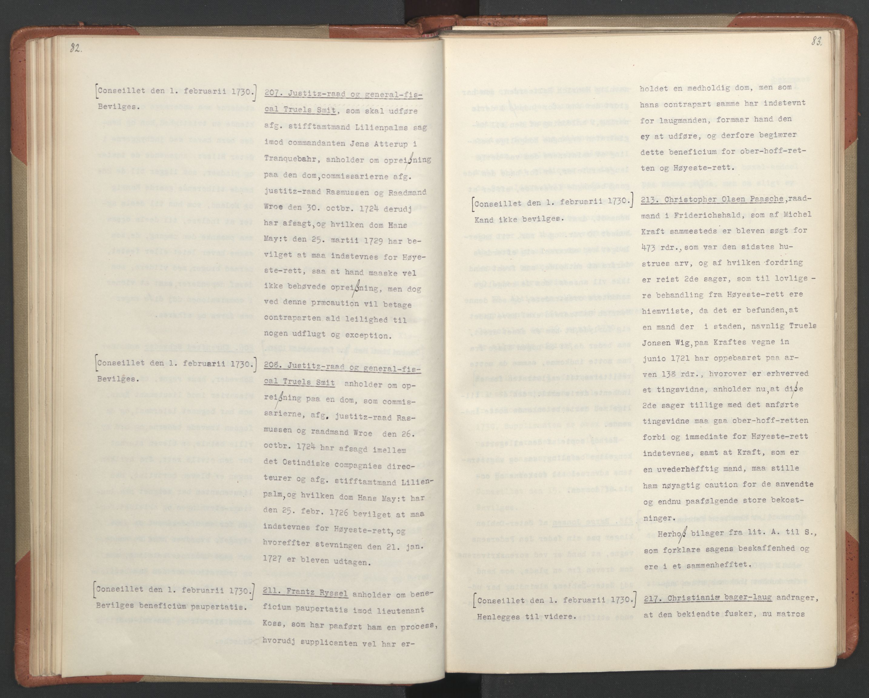 Avskriftsamlingen, AV/RA-EA-4022/F/Fa/L0093: Supplikker, 1730, p. 46