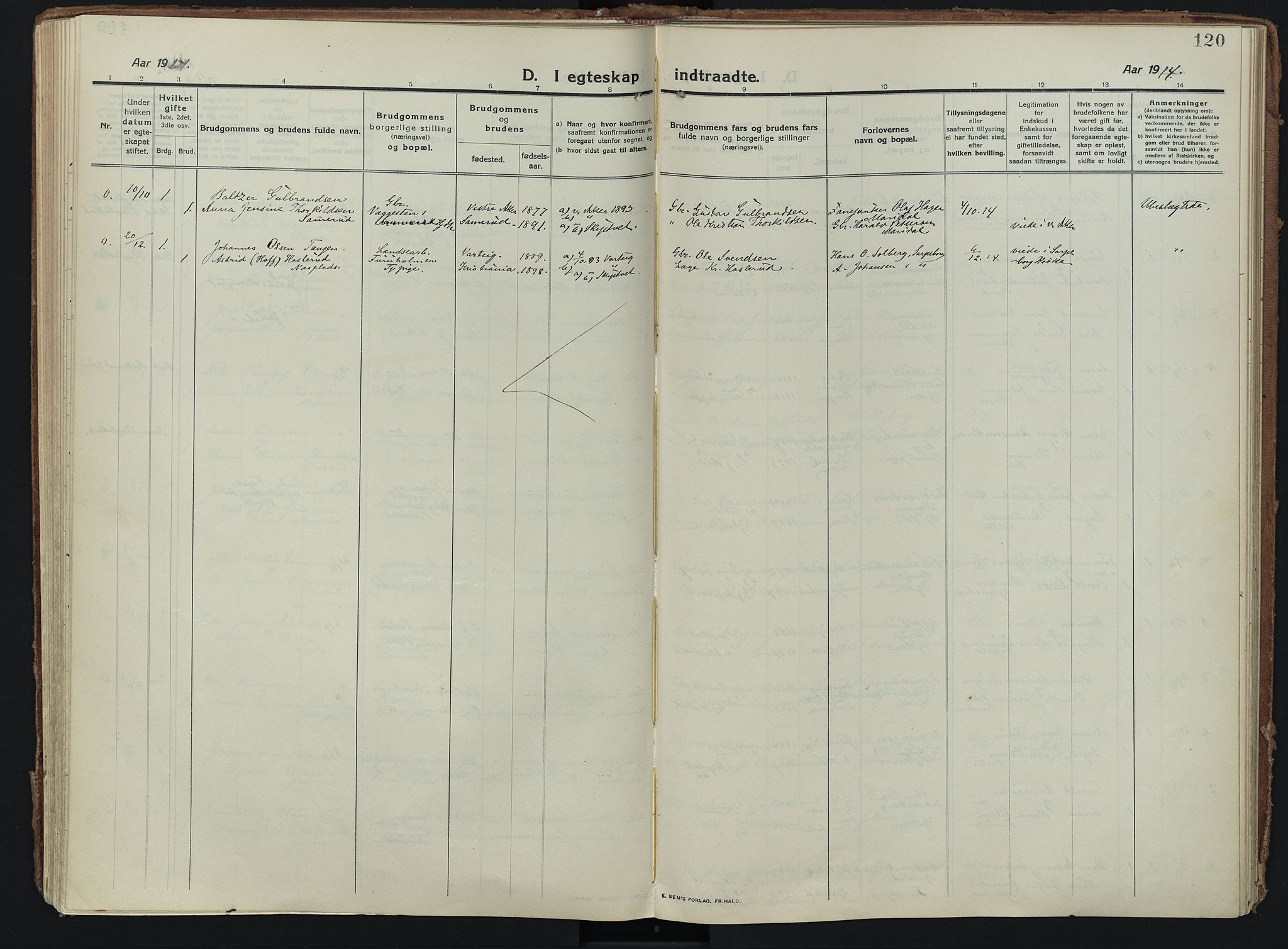 Skiptvet prestekontor Kirkebøker, AV/SAO-A-20009/F/Fa/L0012: Parish register (official) no. 12, 1913-1924, p. 120