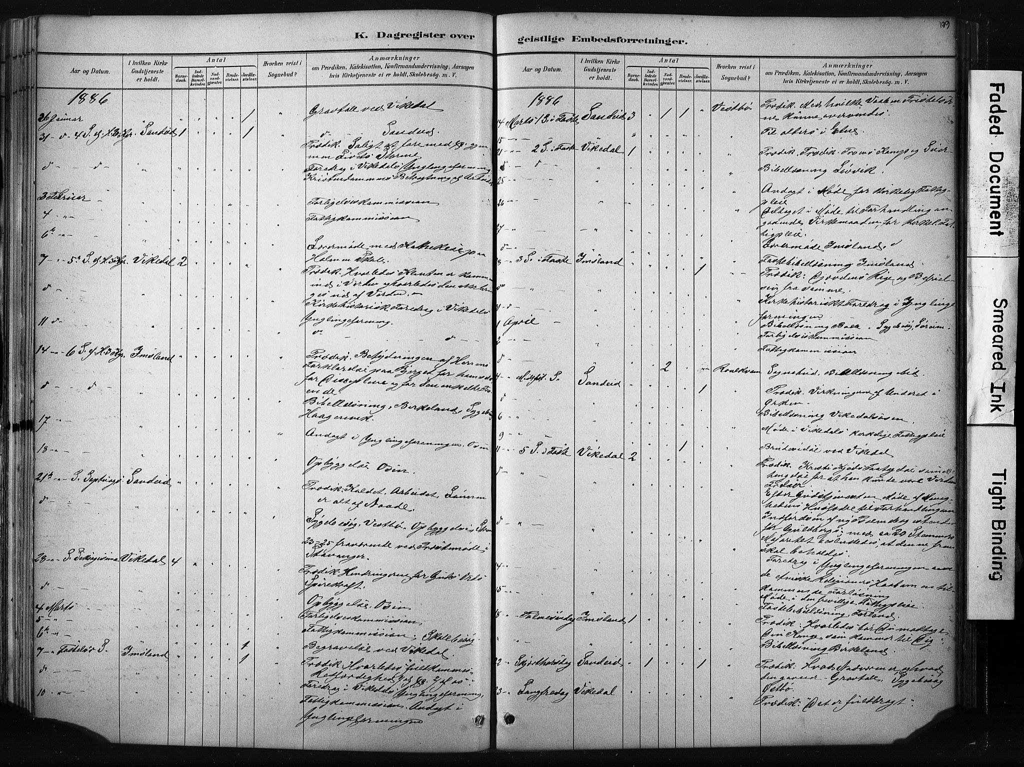 Vikedal sokneprestkontor, AV/SAST-A-101840/01/IV: Parish register (official) no. A 10, 1884-1907, p. 199