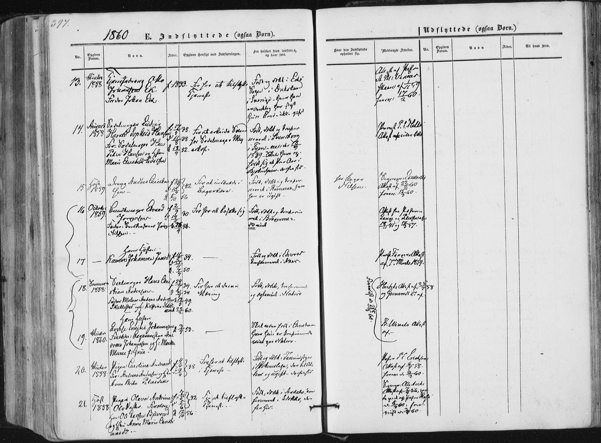 Tønsberg kirkebøker, AV/SAKO-A-330/F/Fa/L0008: Parish register (official) no. I 8, 1855-1864, p. 397