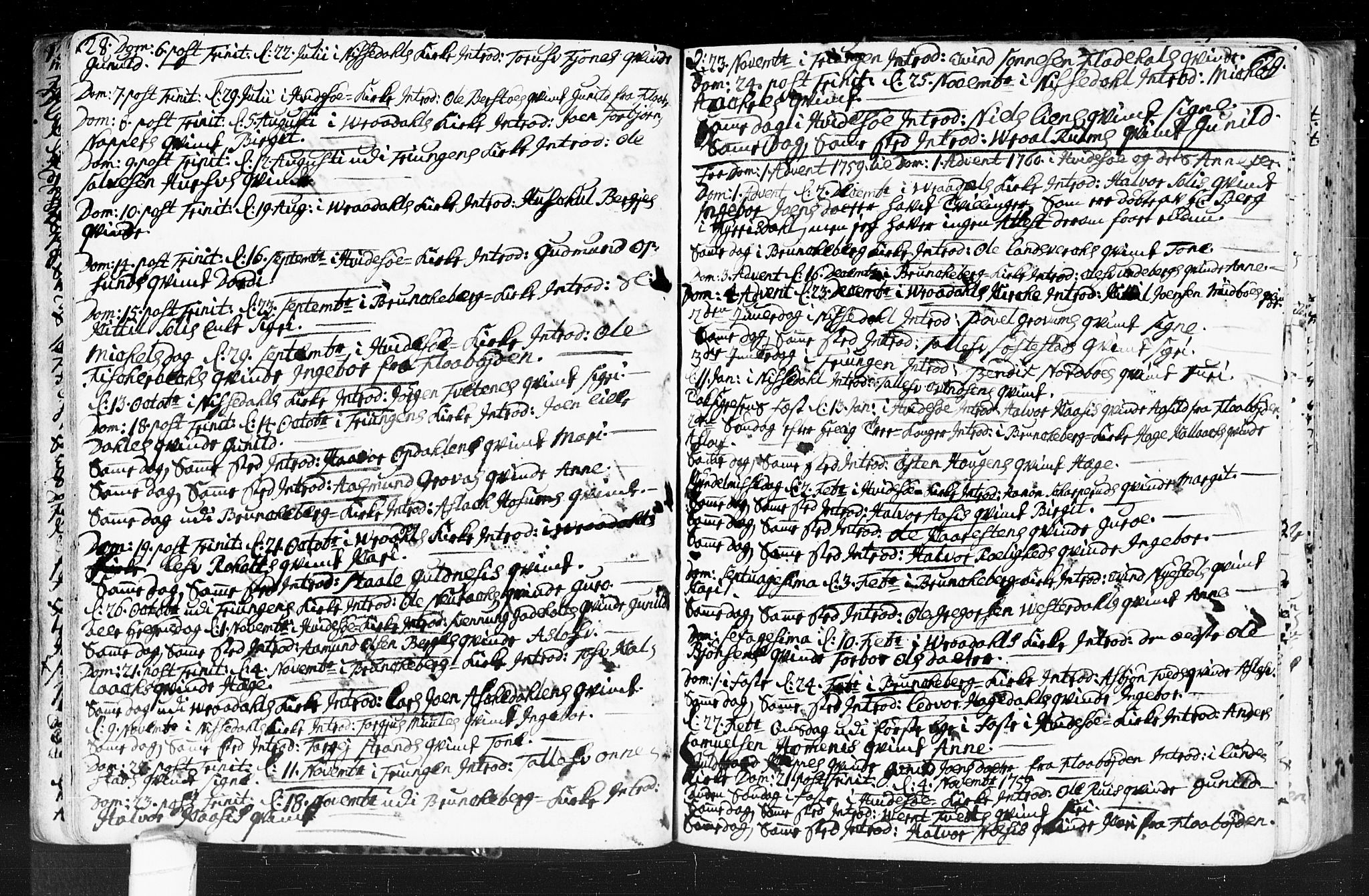 Kviteseid kirkebøker, SAKO/A-276/F/Fa/L0001: Parish register (official) no. I 1, 1754-1773, p. 28-29