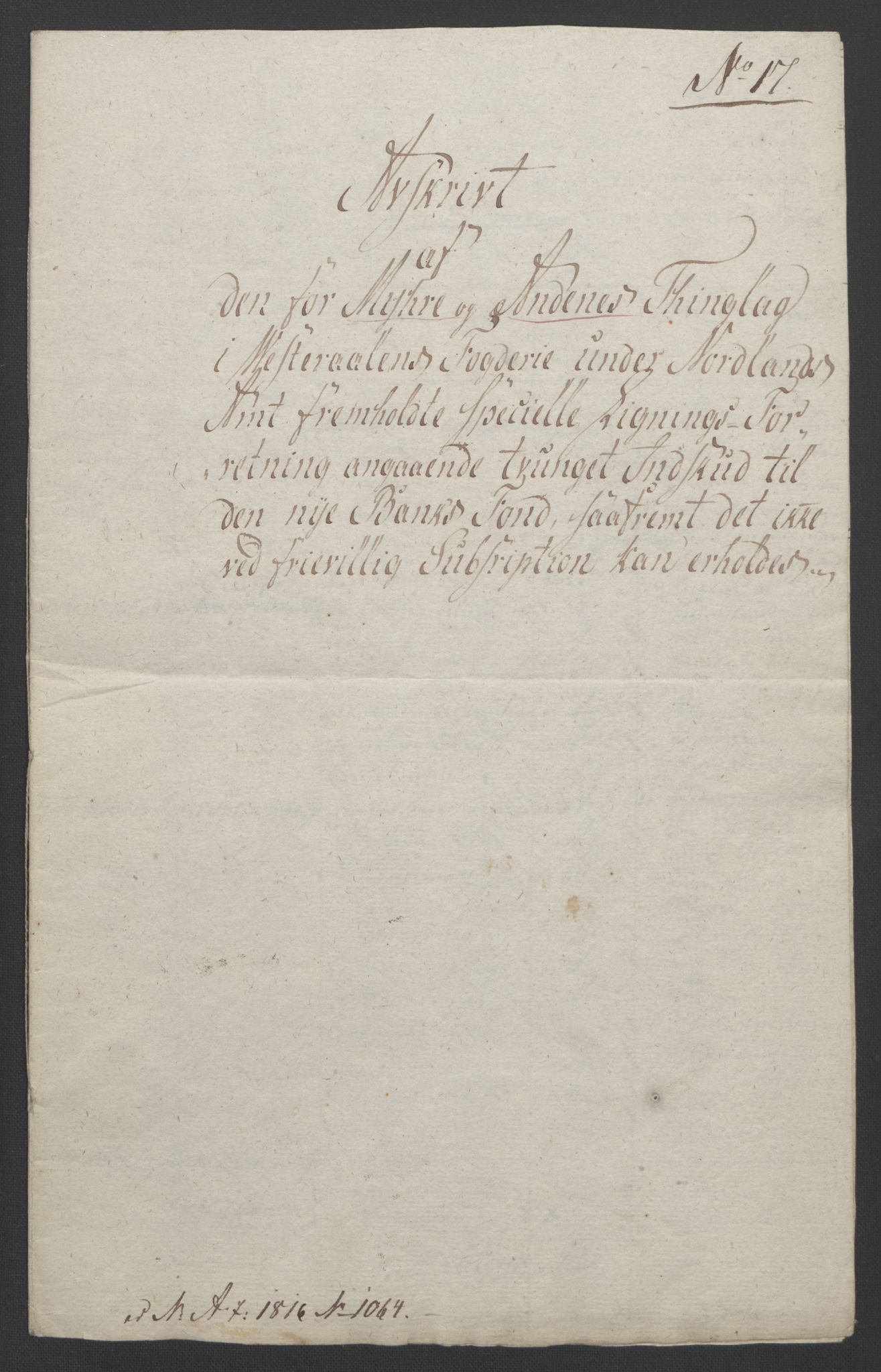 Sølvskatten 1816, NOBA/SOLVSKATTEN/A/L0058: Bind 59: Vesterålen og Lofoten fogderi, 1816-1821, p. 26