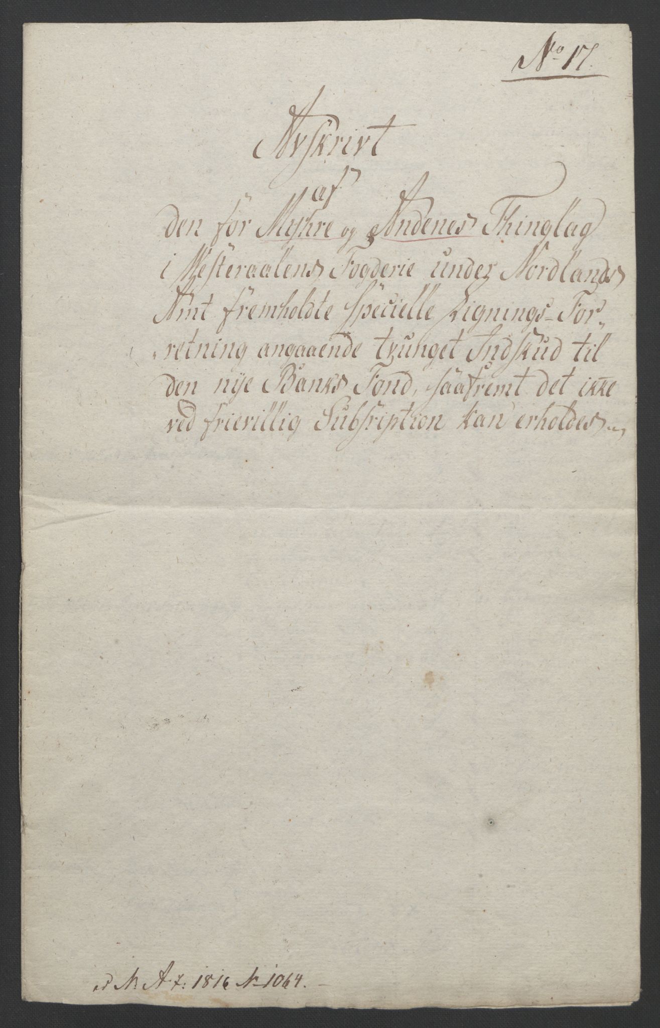 Sølvskatten 1816, NOBA/SOLVSKATTEN/A/L0058: Bind 59: Vesterålen og Lofoten fogderi, 1816-1821, p. 26