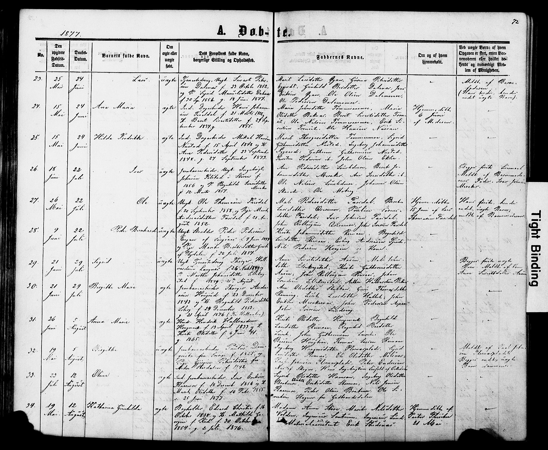 Ministerialprotokoller, klokkerbøker og fødselsregistre - Nord-Trøndelag, SAT/A-1458/706/L0049: Parish register (copy) no. 706C01, 1864-1895, p. 72