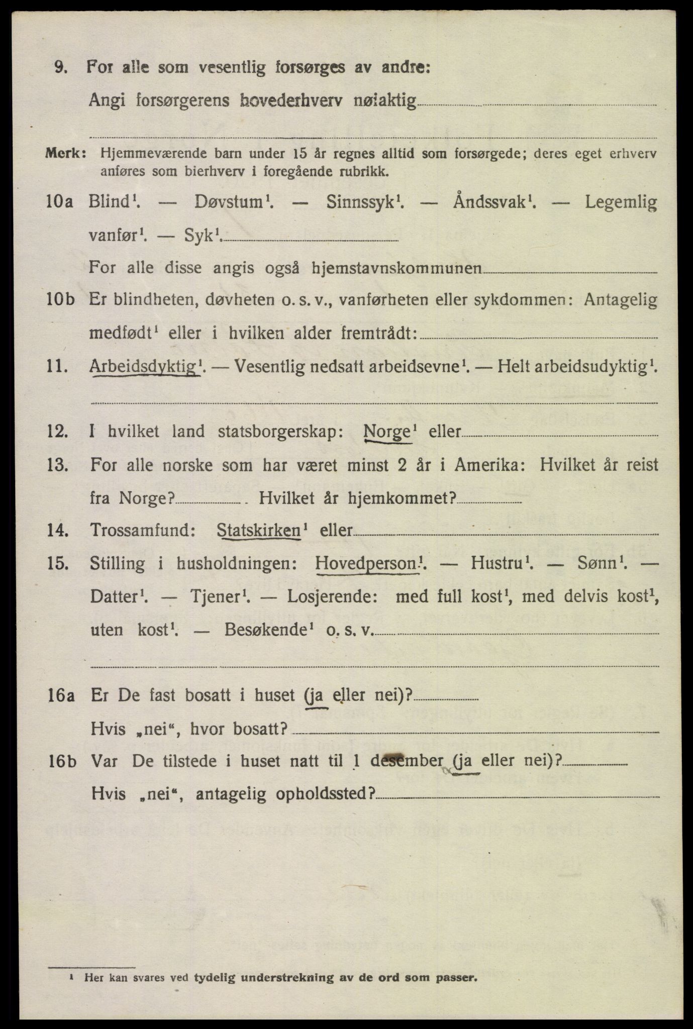 SAK, 1920 census for Herefoss, 1920, p. 319