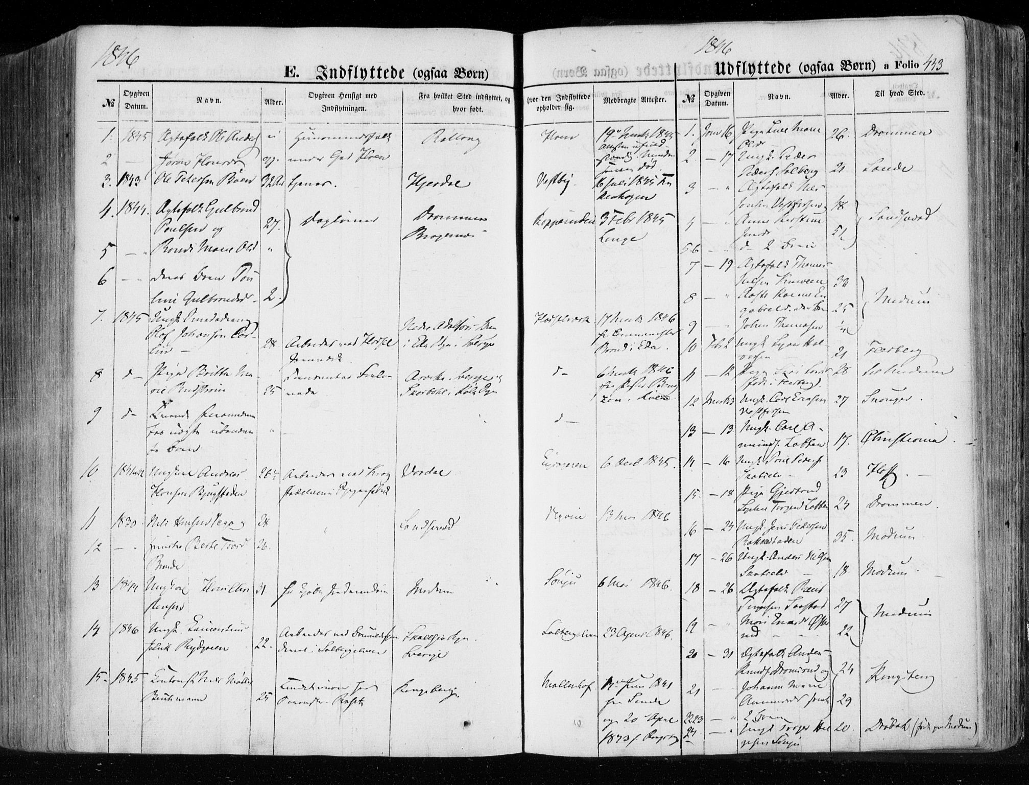 Eiker kirkebøker, SAKO/A-4/F/Fa/L0014: Parish register (official) no. I 14, 1846-1854, p. 443