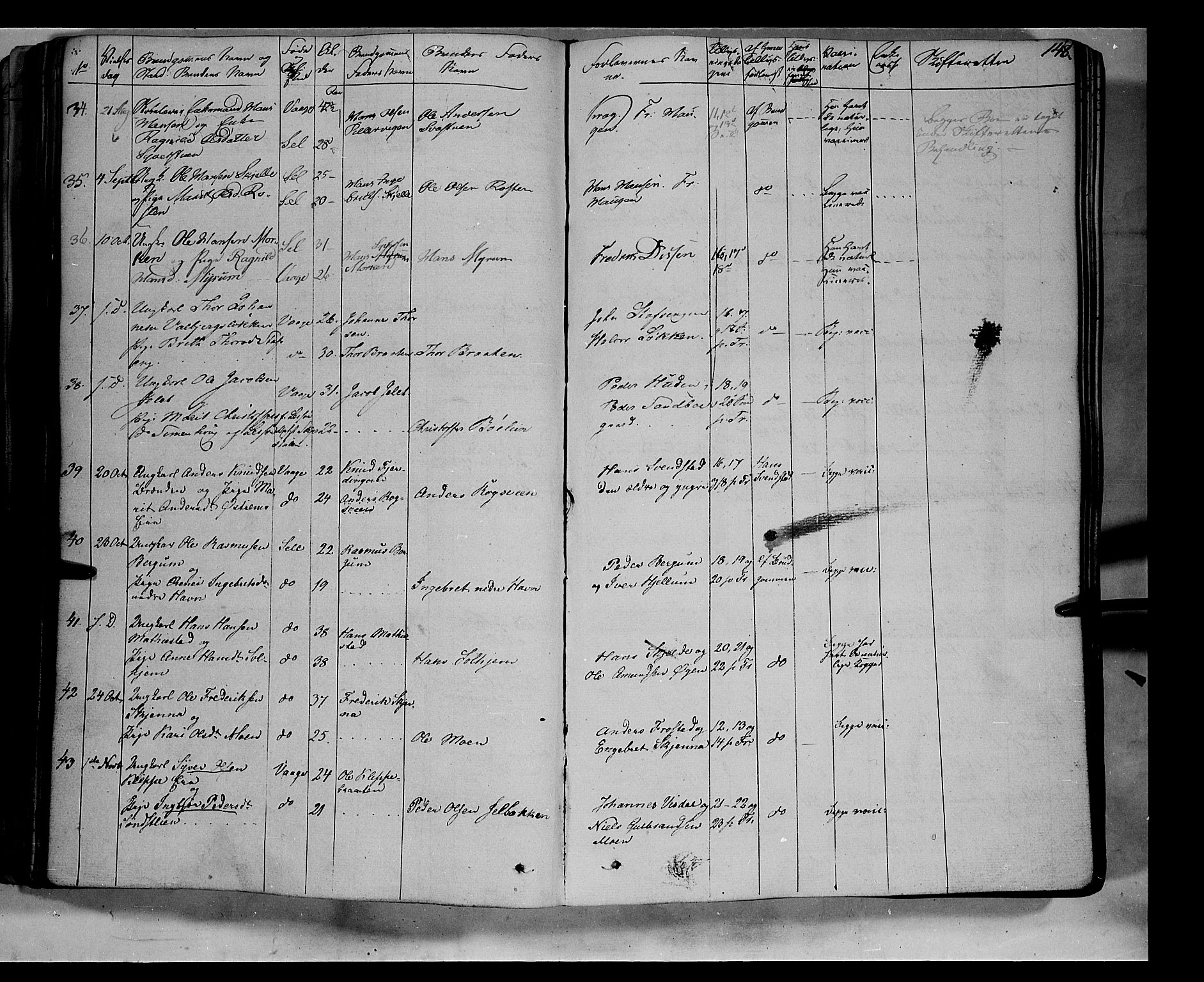 Vågå prestekontor, AV/SAH-PREST-076/H/Ha/Haa/L0005: Parish register (official) no. 5 /1, 1842-1856, p. 148