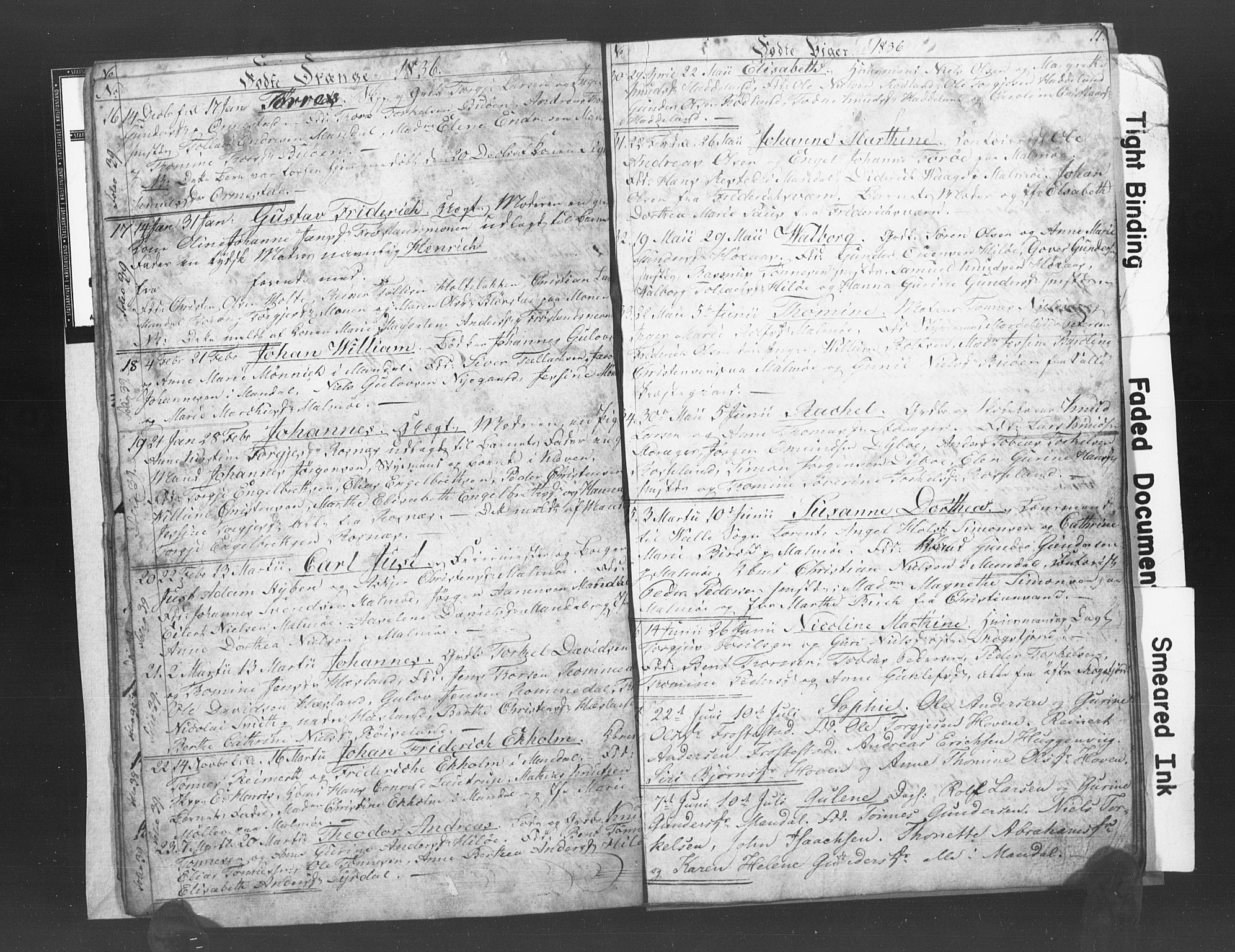 Mandal sokneprestkontor, SAK/1111-0030/F/Fb/Fba/L0003: Parish register (copy) no. B 1C, 1834-1838, p. 11