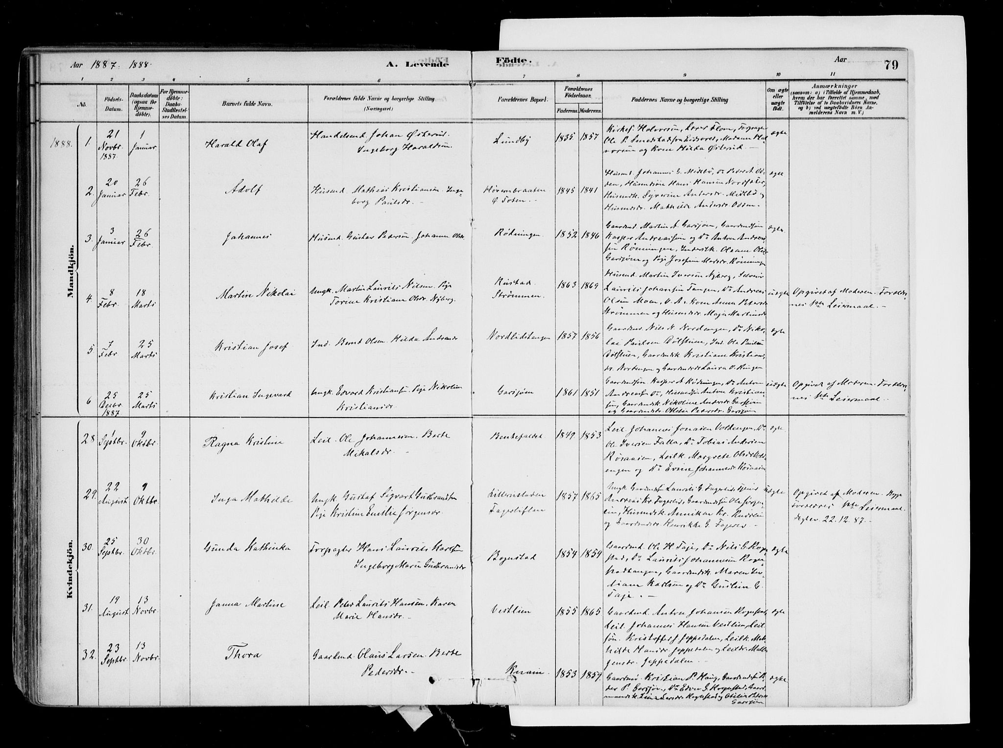 Hurdal prestekontor Kirkebøker, AV/SAO-A-10889/F/Fa/L0007: Parish register (official) no. I 7, 1878-1906, p. 79