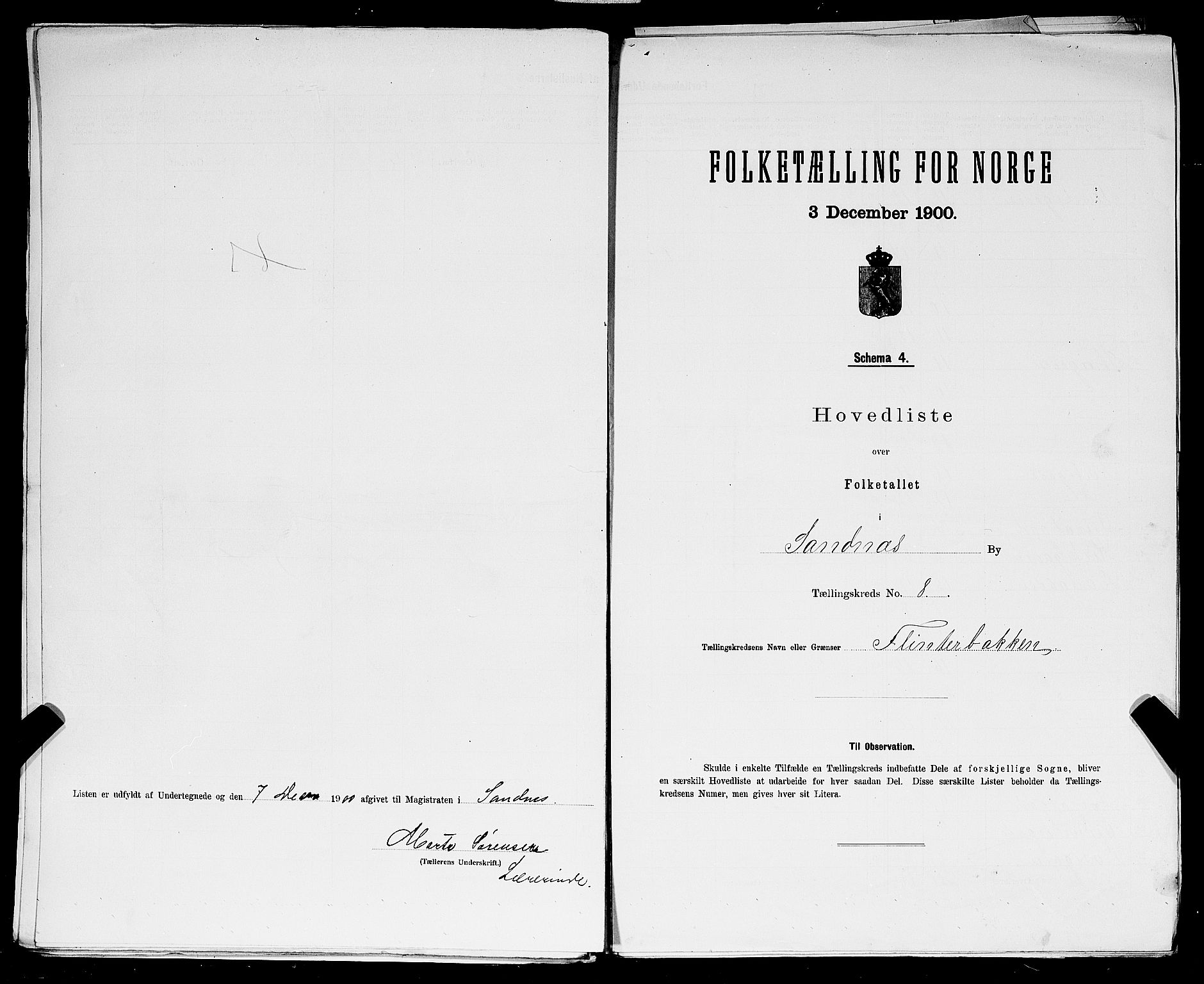 SAST, 1900 census for Sandnes, 1900, p. 31