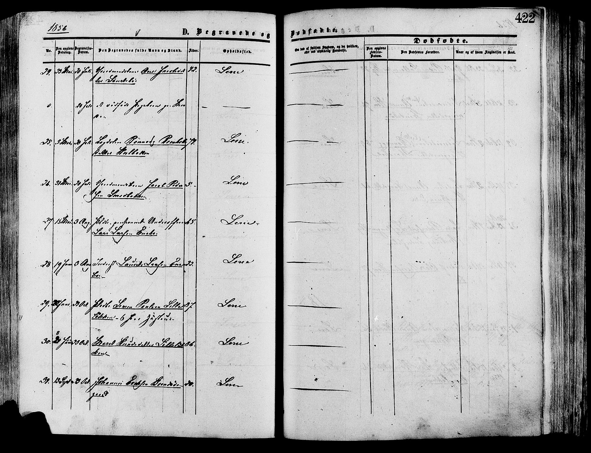 Lesja prestekontor, SAH/PREST-068/H/Ha/Haa/L0008: Parish register (official) no. 8, 1854-1880, p. 422