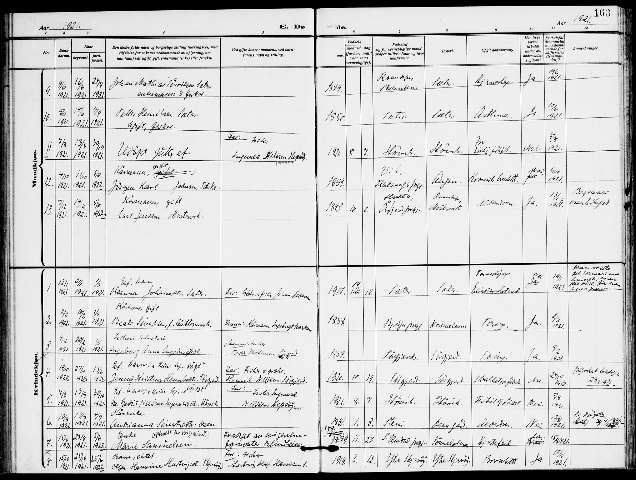 Ministerialprotokoller, klokkerbøker og fødselsregistre - Sør-Trøndelag, AV/SAT-A-1456/658/L0724: Parish register (official) no. 658A03, 1912-1924, p. 163