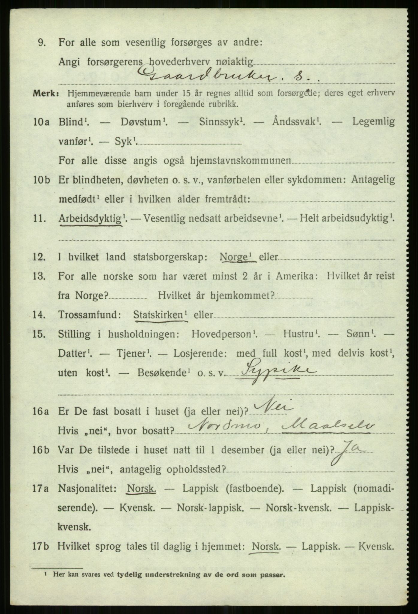 SATØ, 1920 census for Målselv, 1920, p. 6428