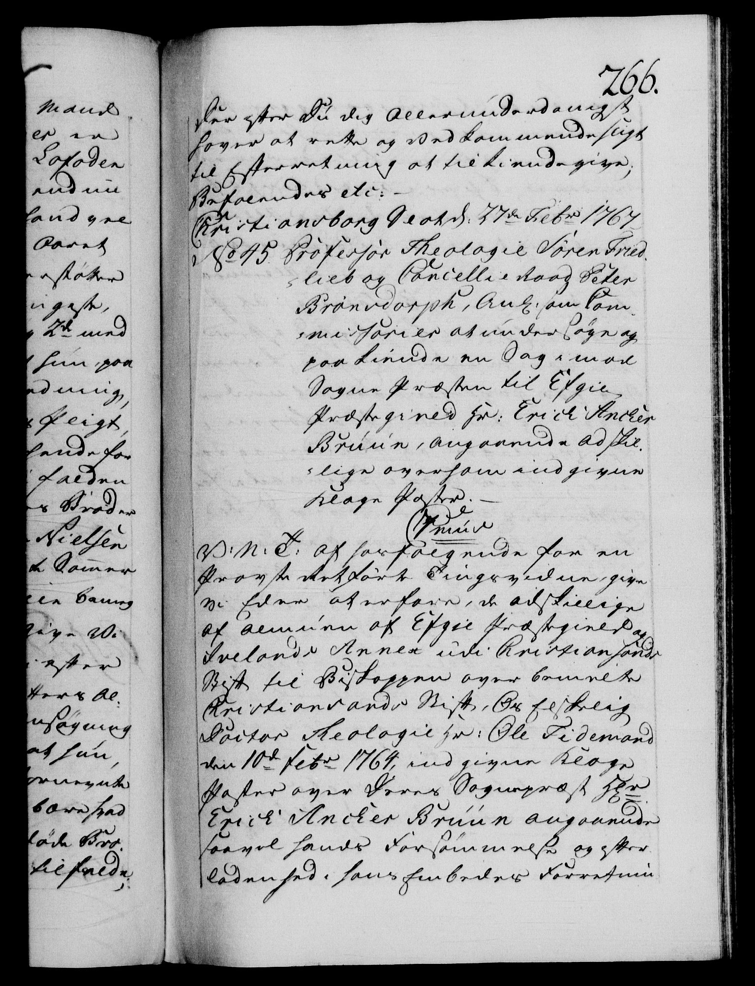 Danske Kanselli 1572-1799, AV/RA-EA-3023/F/Fc/Fca/Fcab/L0038: Norske tegnelser, 1766-1768, p. 266a