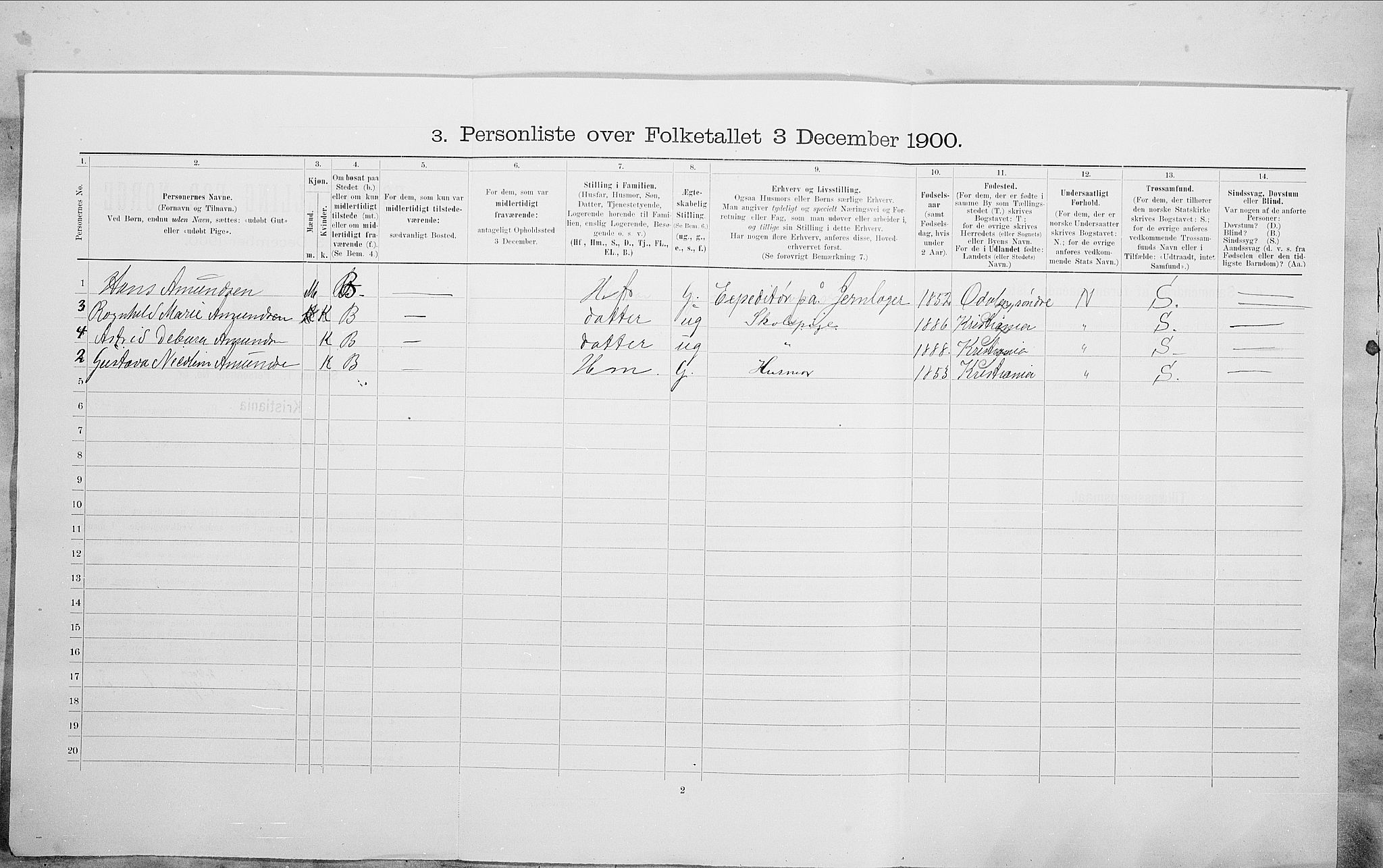 SAO, 1900 census for Kristiania, 1900, p. 96044