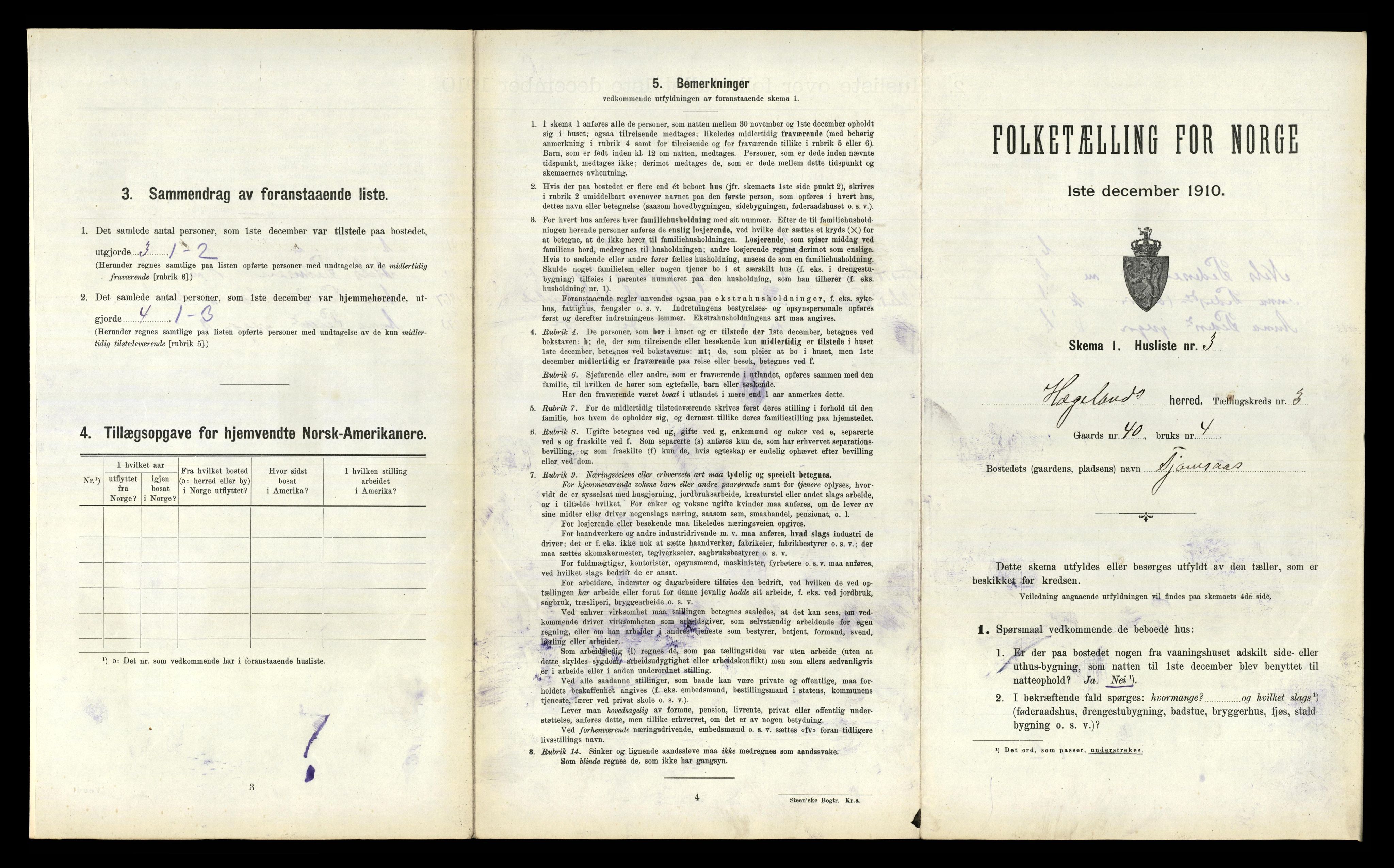 RA, 1910 census for Hægeland, 1910, p. 178