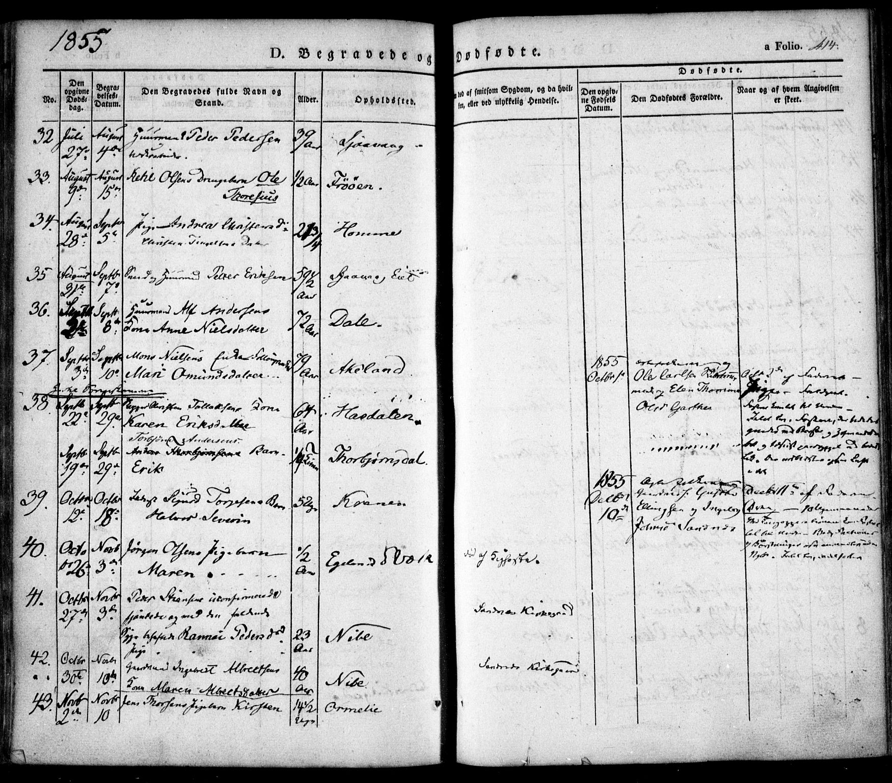 Søndeled sokneprestkontor, SAK/1111-0038/F/Fa/L0002: Parish register (official) no. A 2, 1839-1860, p. 414