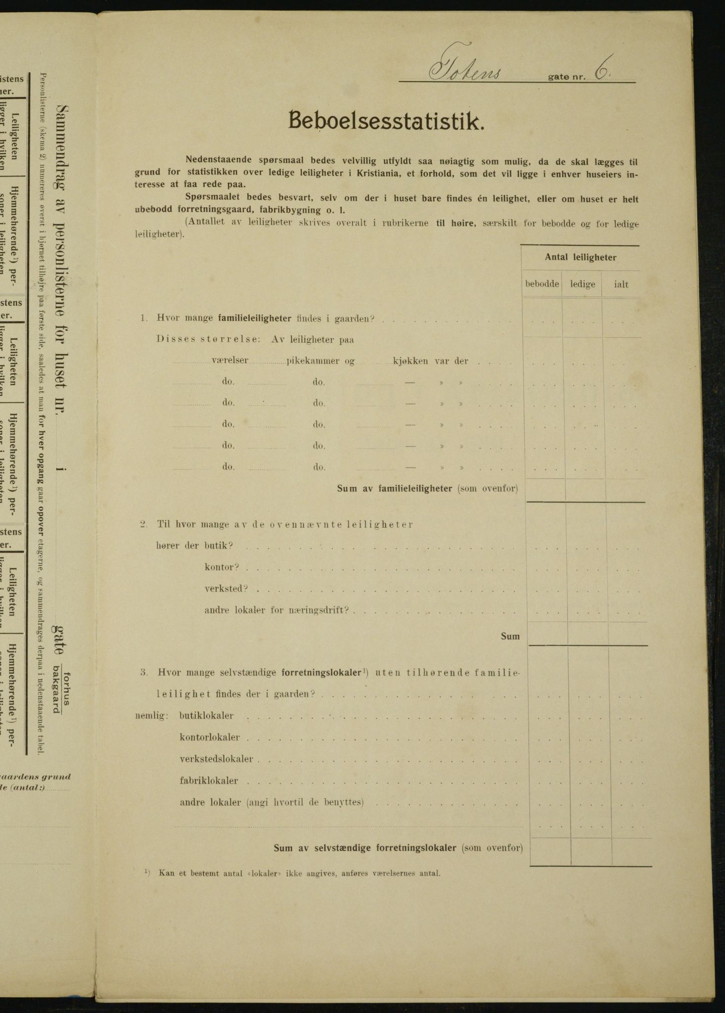 OBA, Municipal Census 1910 for Kristiania, 1910, p. 109579