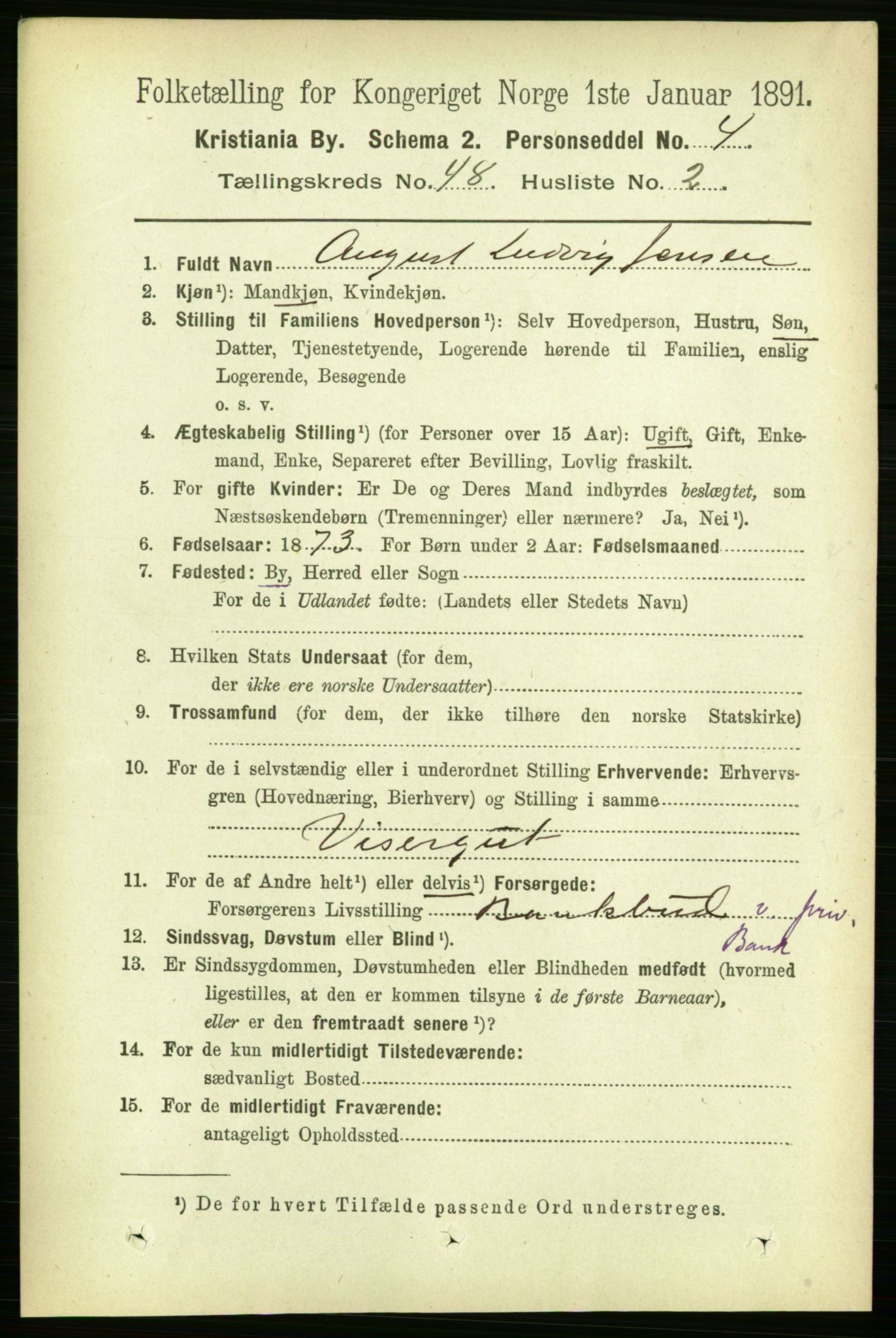 RA, 1891 census for 0301 Kristiania, 1891, p. 28393