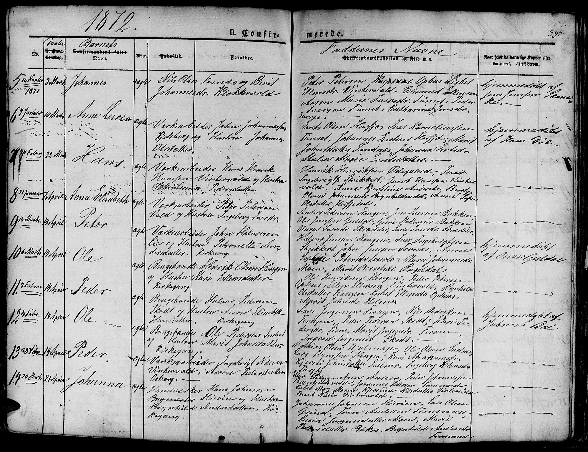 Ministerialprotokoller, klokkerbøker og fødselsregistre - Sør-Trøndelag, SAT/A-1456/681/L0938: Parish register (copy) no. 681C02, 1829-1879, p. 395