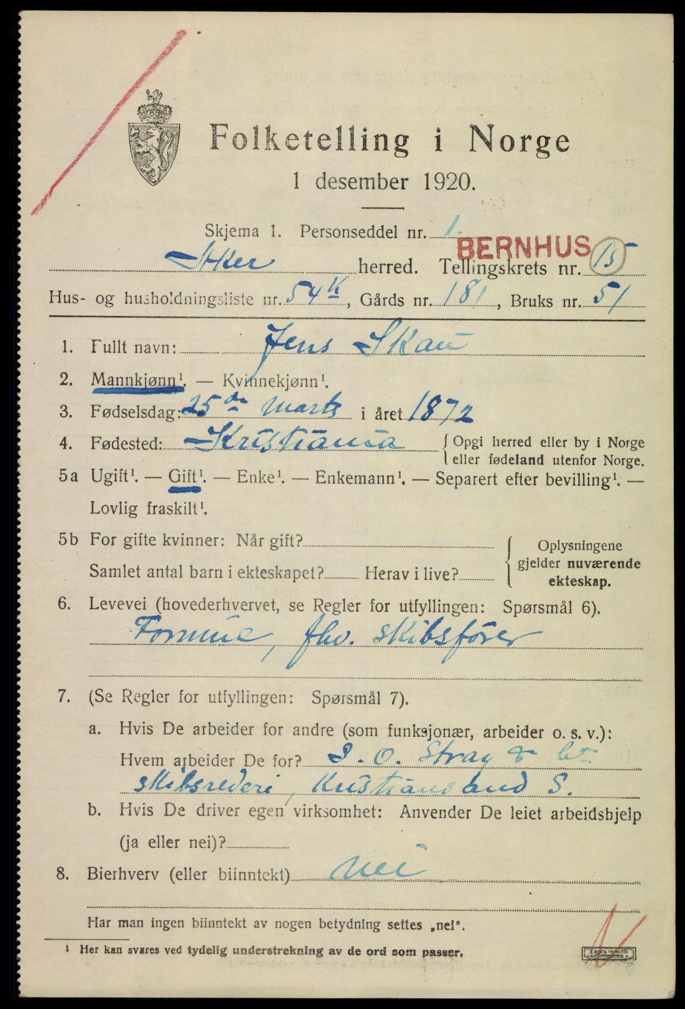 SAO, 1920 census for Aker, 1920, p. 89180