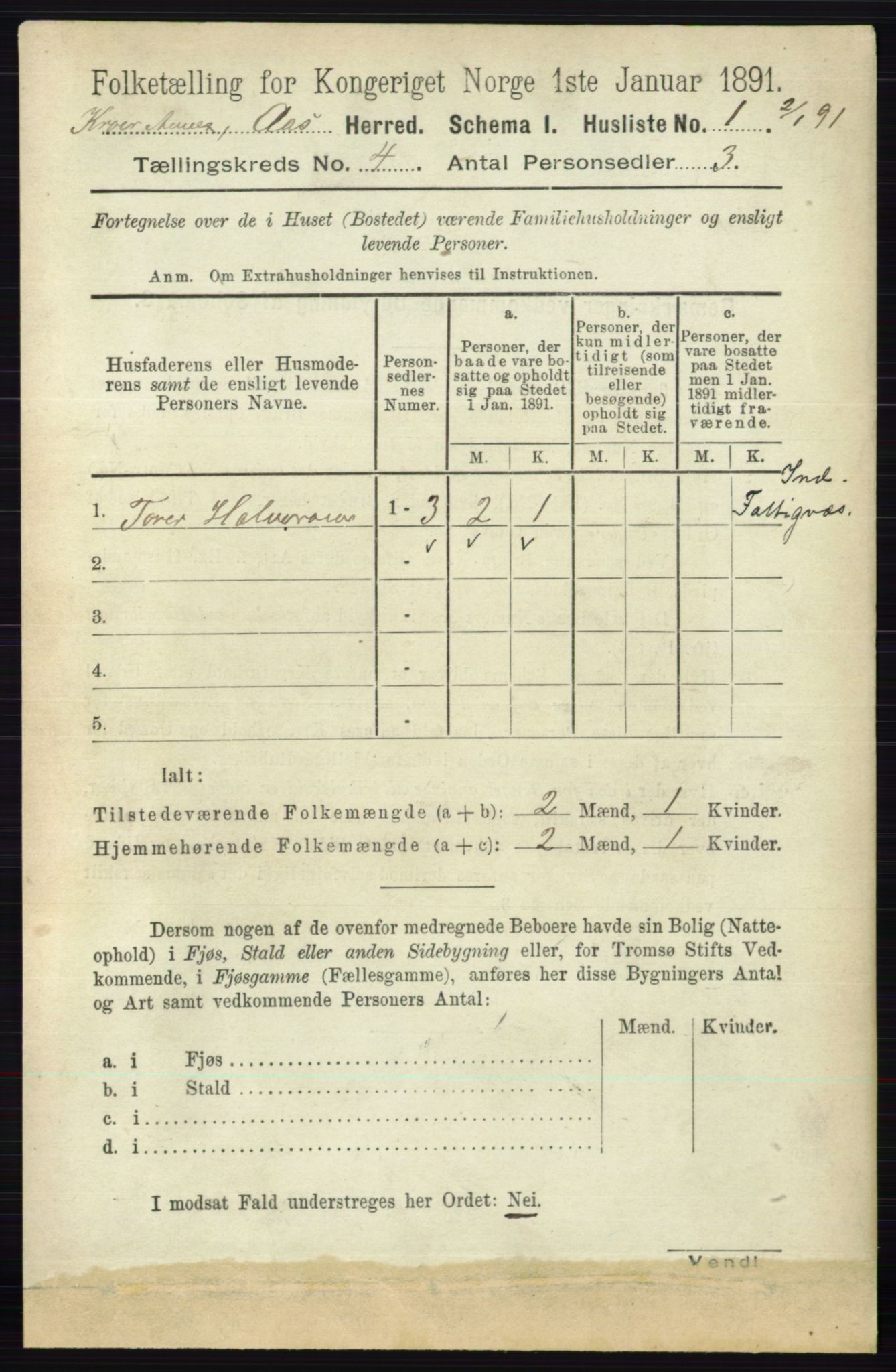 RA, 1891 census for 0214 Ås, 1891, p. 2983