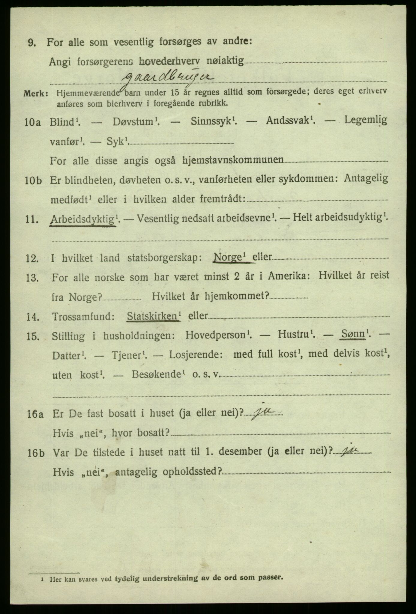 SAB, 1920 census for Førde, 1920, p. 3651