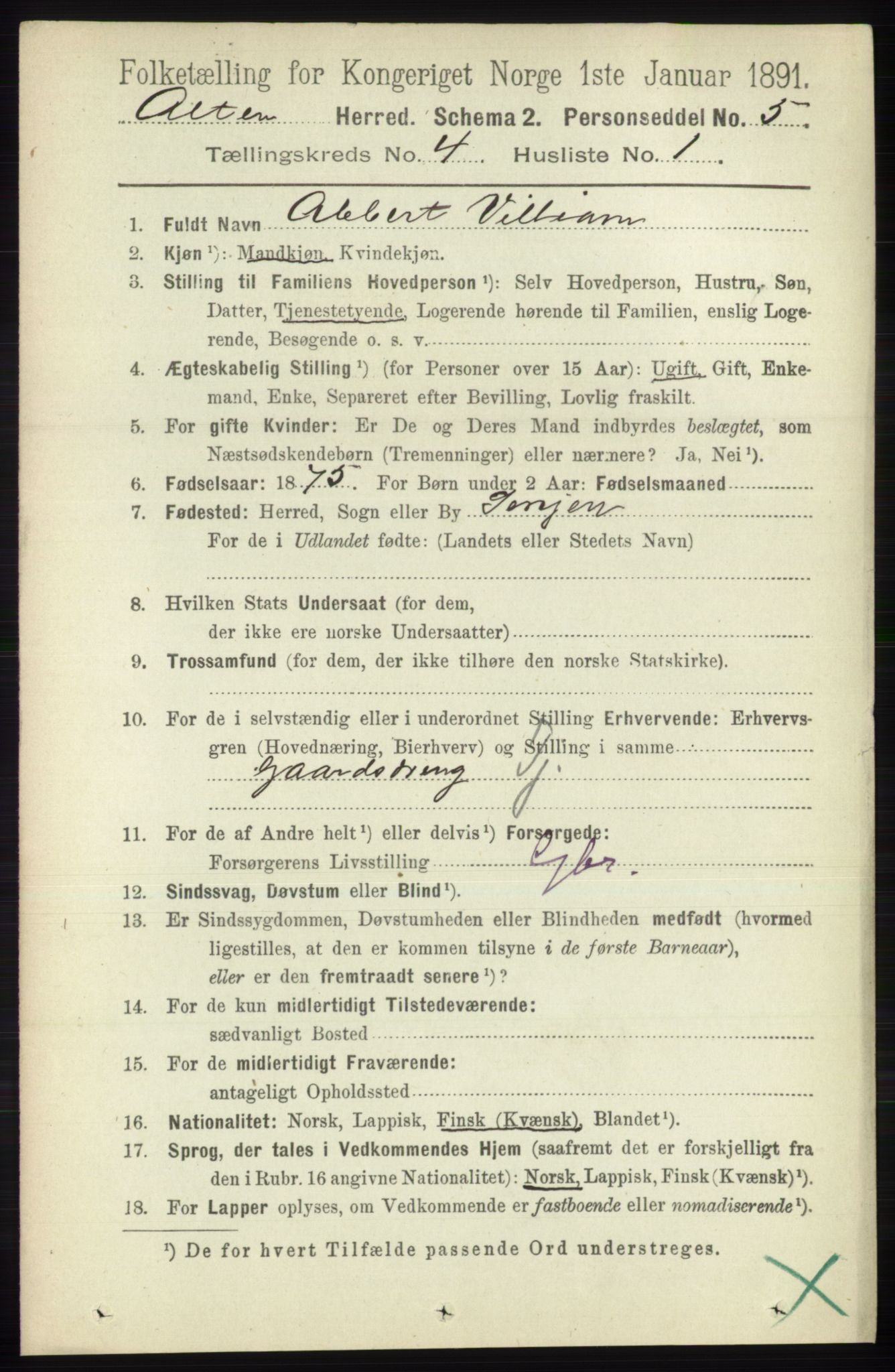 RA, 1891 census for 2012 Alta, 1891, p. 1365