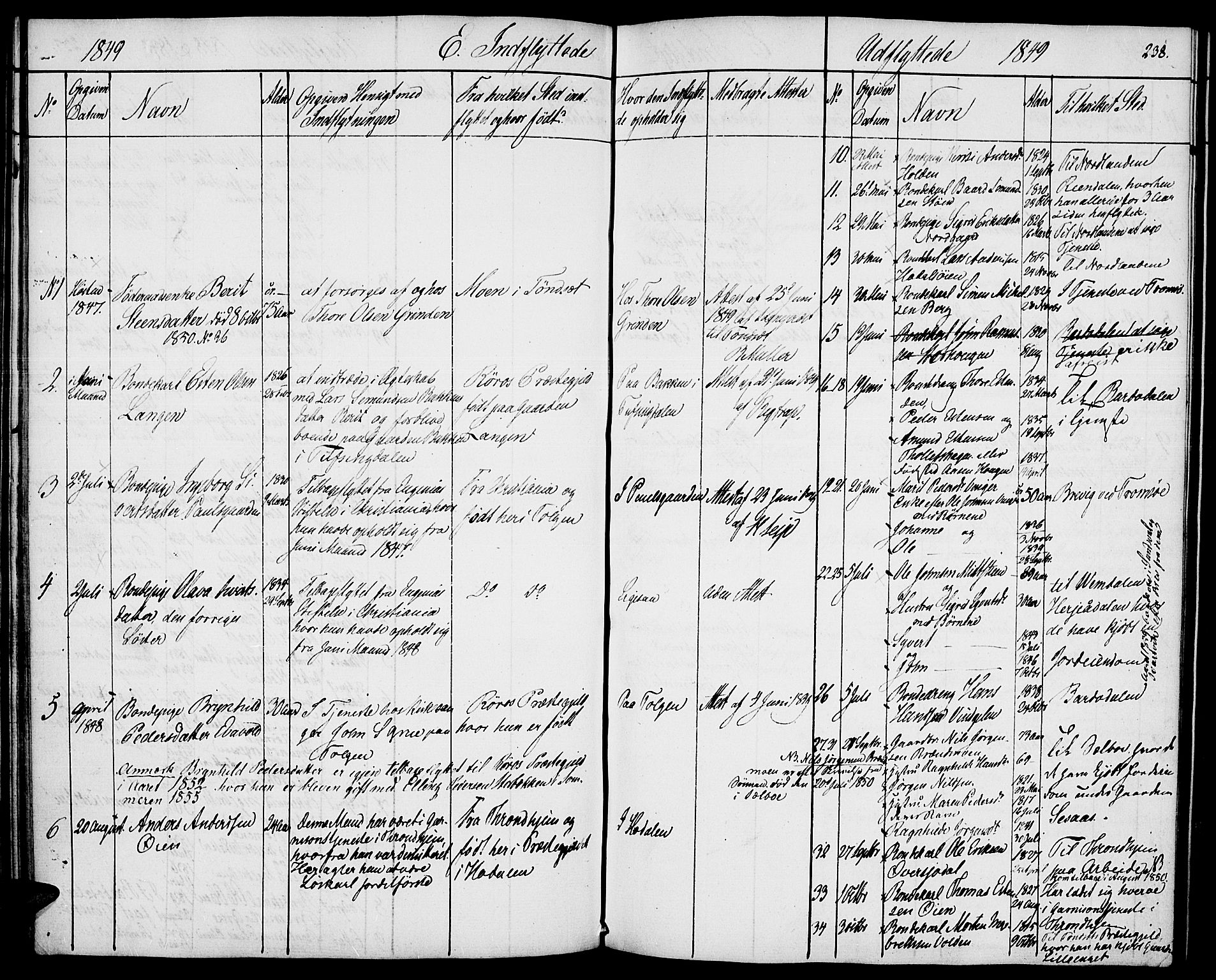 Tolga prestekontor, SAH/PREST-062/K/L0005: Parish register (official) no. 5, 1836-1852, p. 238