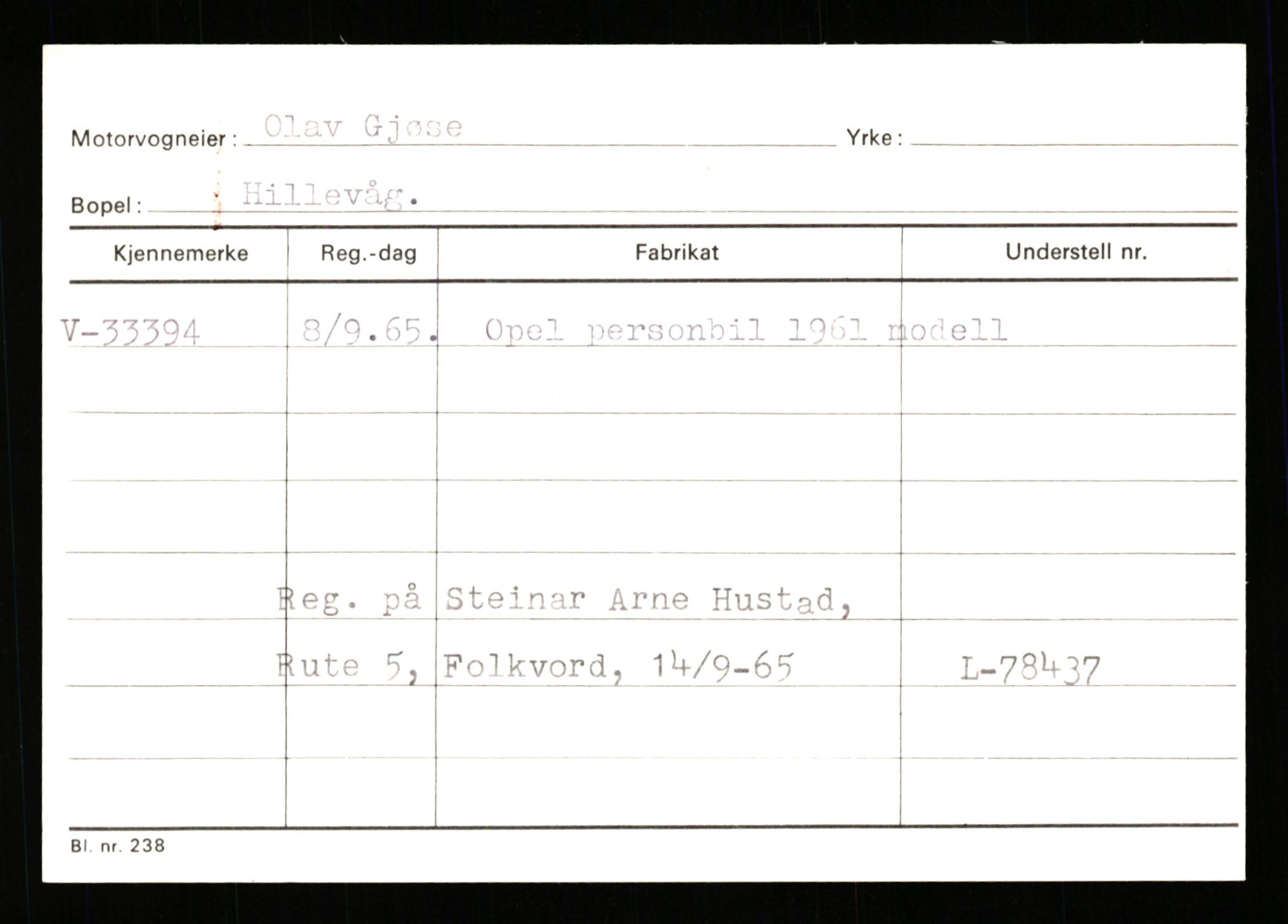 Stavanger trafikkstasjon, AV/SAST-A-101942/0/G/L0005: Registreringsnummer: 23000 - 34245, 1930-1971, p. 3224