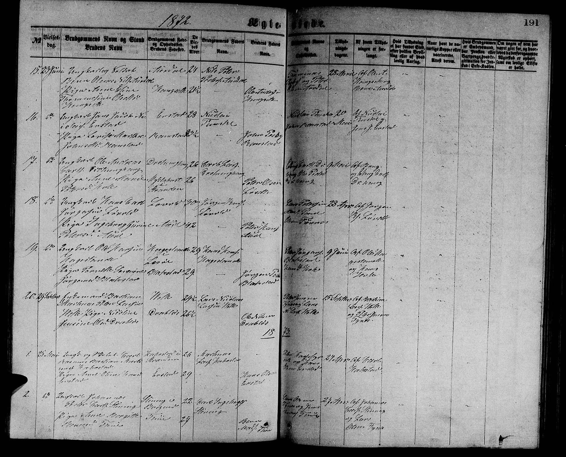 Ministerialprotokoller, klokkerbøker og fødselsregistre - Møre og Romsdal, AV/SAT-A-1454/523/L0338: Parish register (copy) no. 523C01, 1865-1877, p. 191