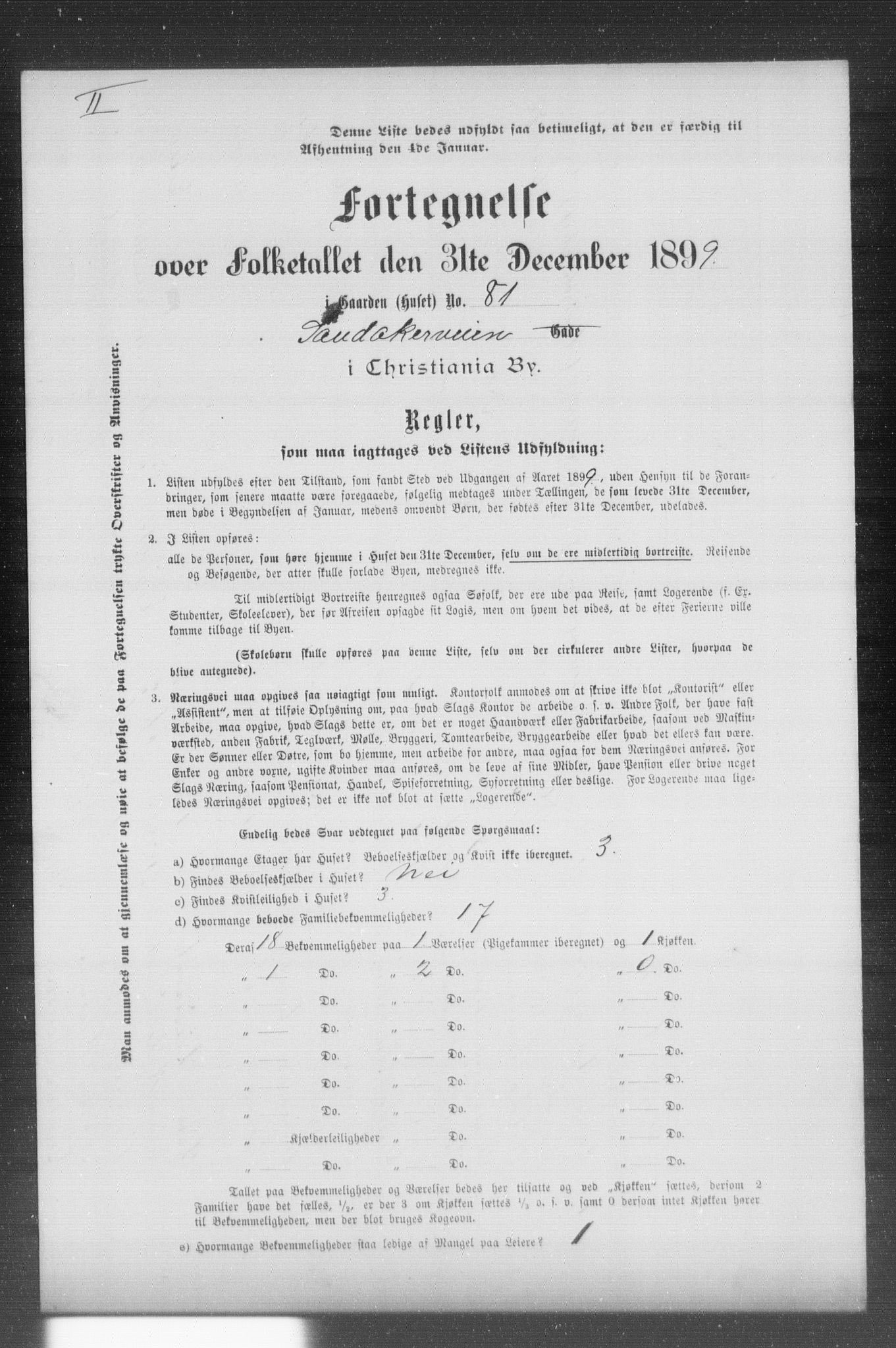 OBA, Municipal Census 1899 for Kristiania, 1899, p. 11465