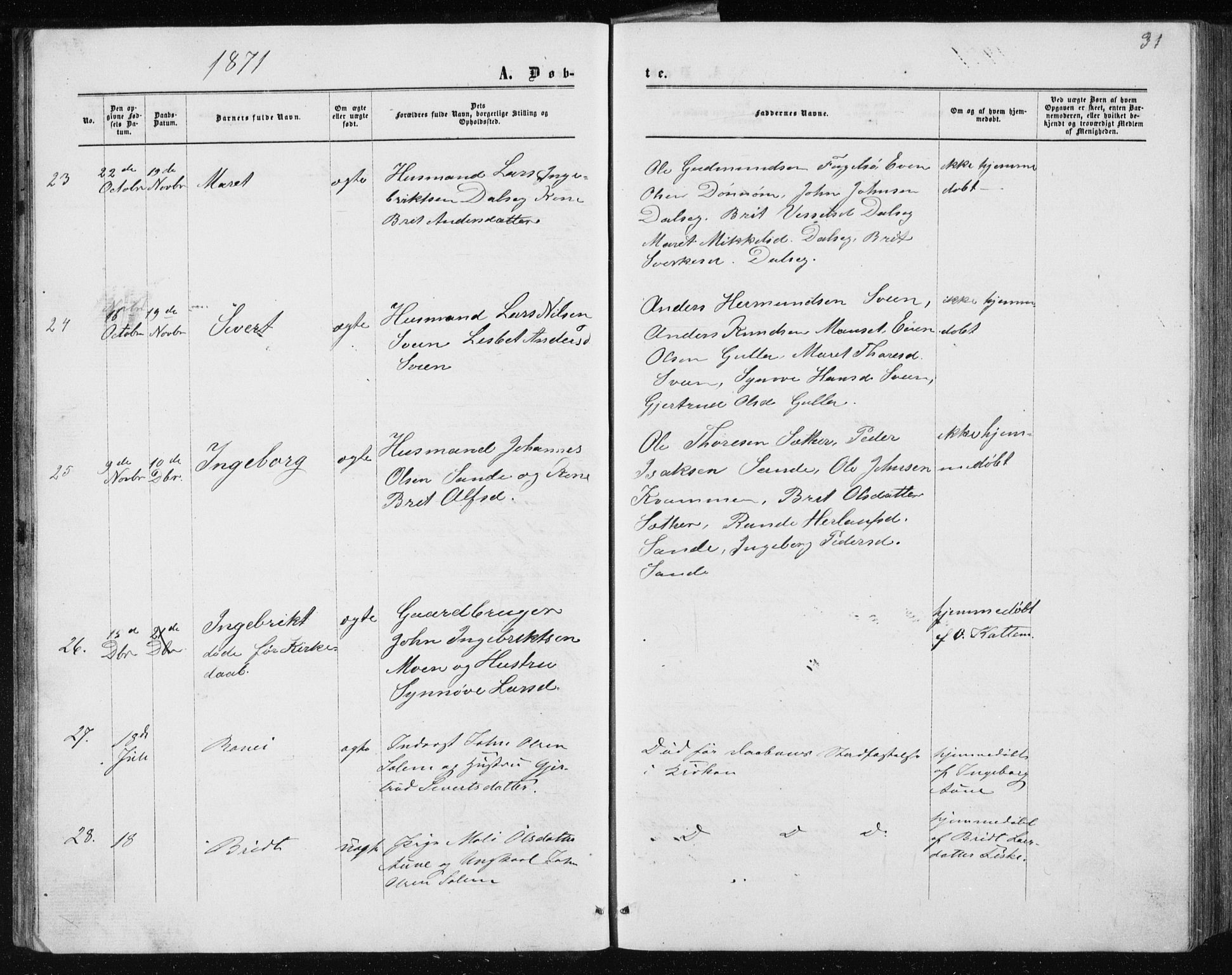 Ministerialprotokoller, klokkerbøker og fødselsregistre - Møre og Romsdal, AV/SAT-A-1454/597/L1064: Parish register (copy) no. 597C01, 1866-1898, p. 31