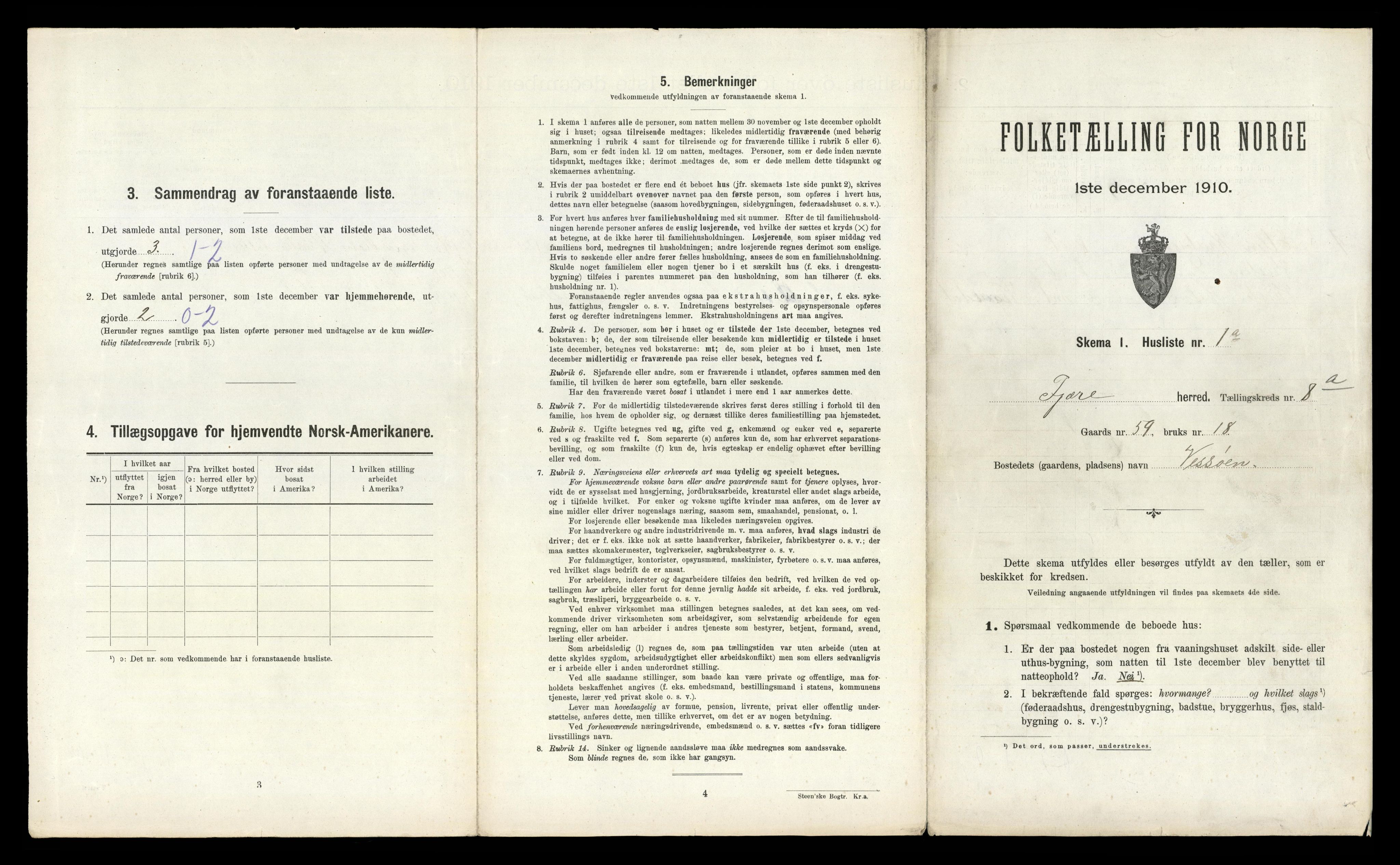 RA, 1910 census for Fjære, 1910, p. 1609